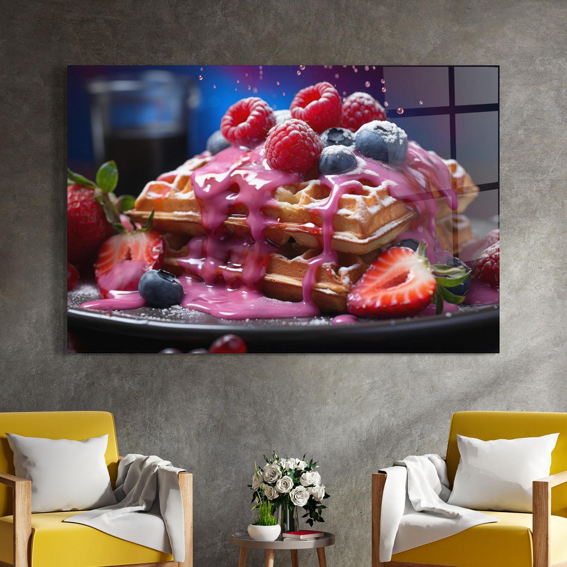 Glasbild Berries Waffles mockup 4