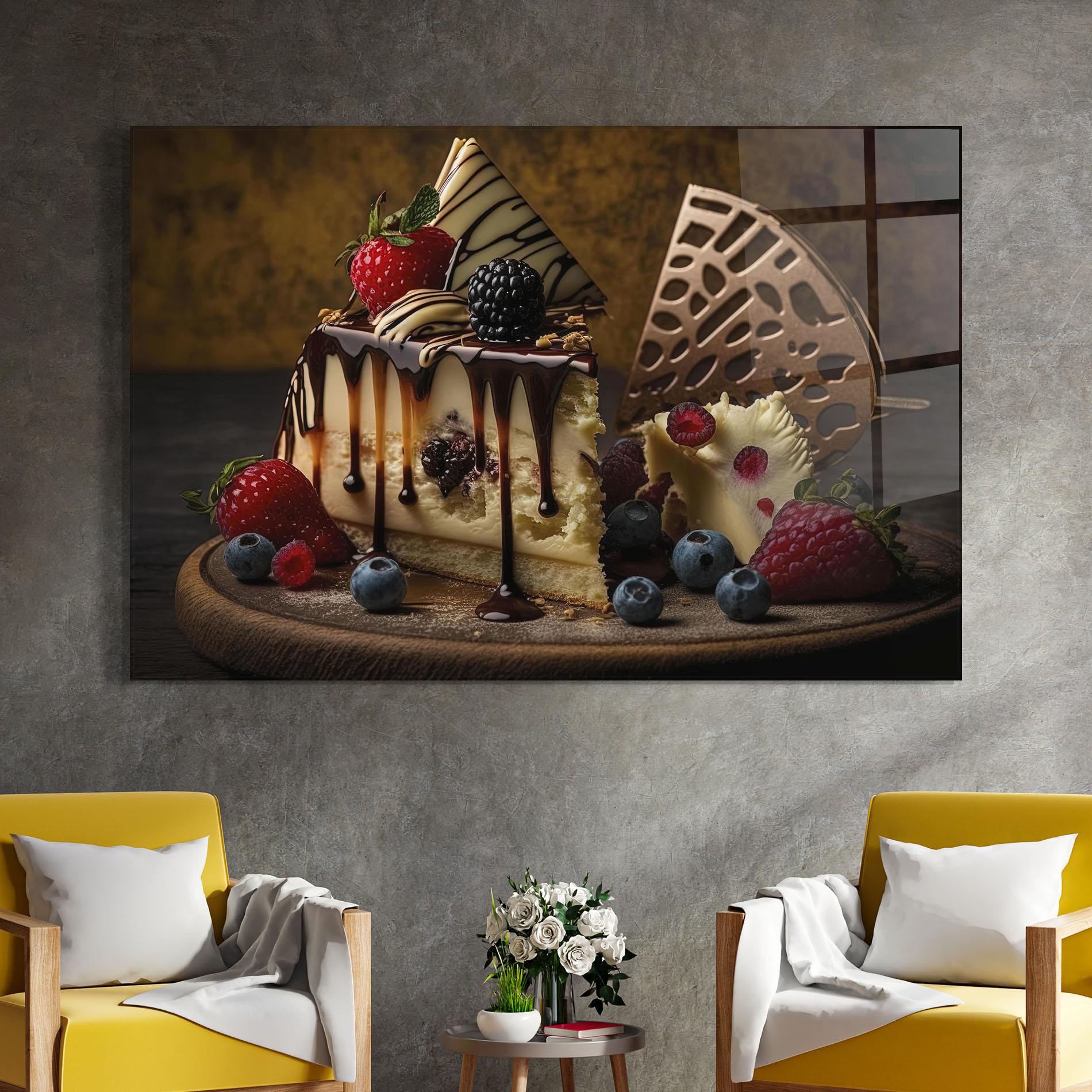 Glasbild Cheesecake Chocolate mockup 4