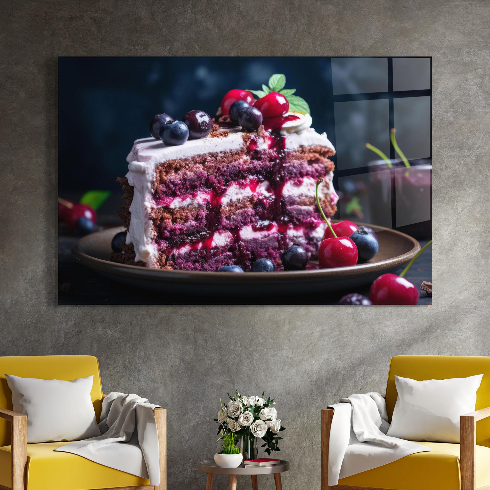 Glasbild Cherries Cream mockup 4