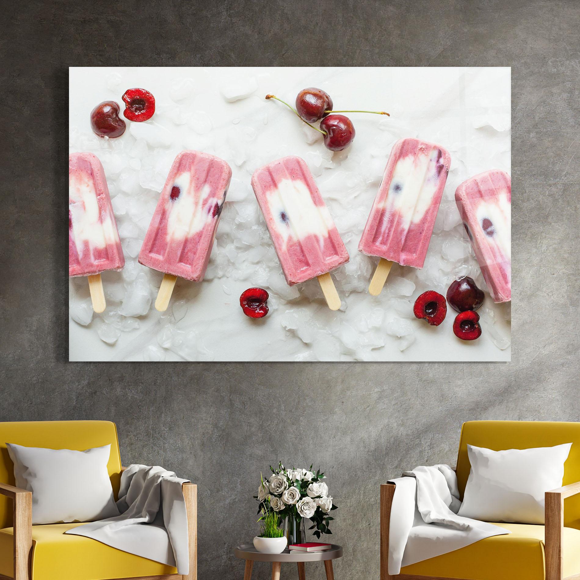 Glasbild Cherry Ice Cream mockup 4