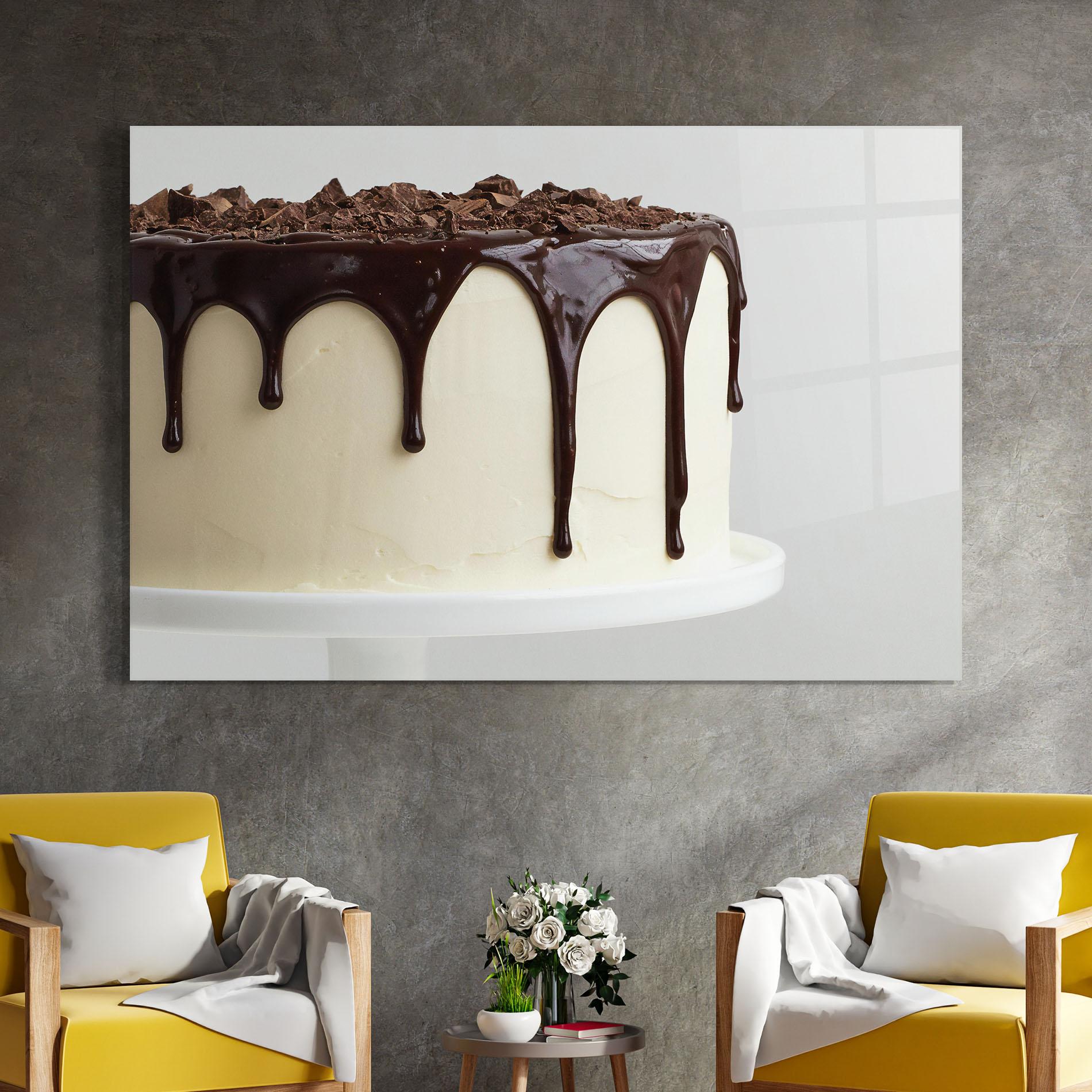 Glasbild Chocolate Cake mockup 4