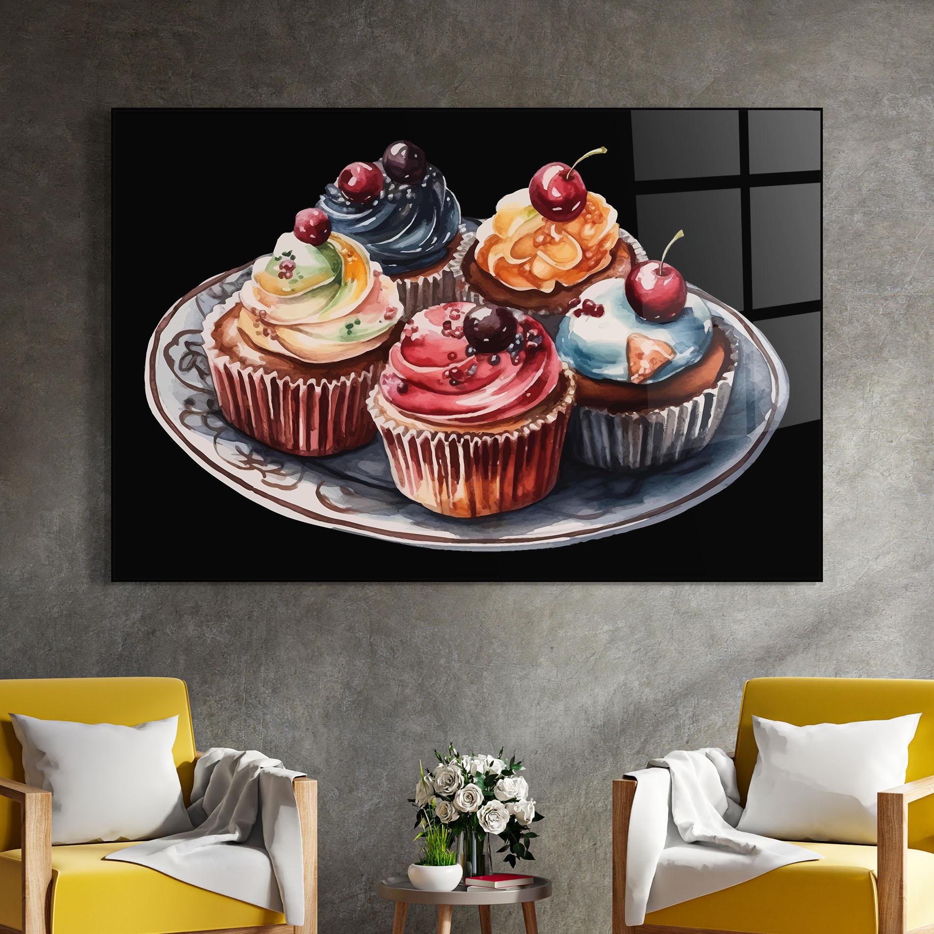 Glasbild Colorful Muffins mockup 4