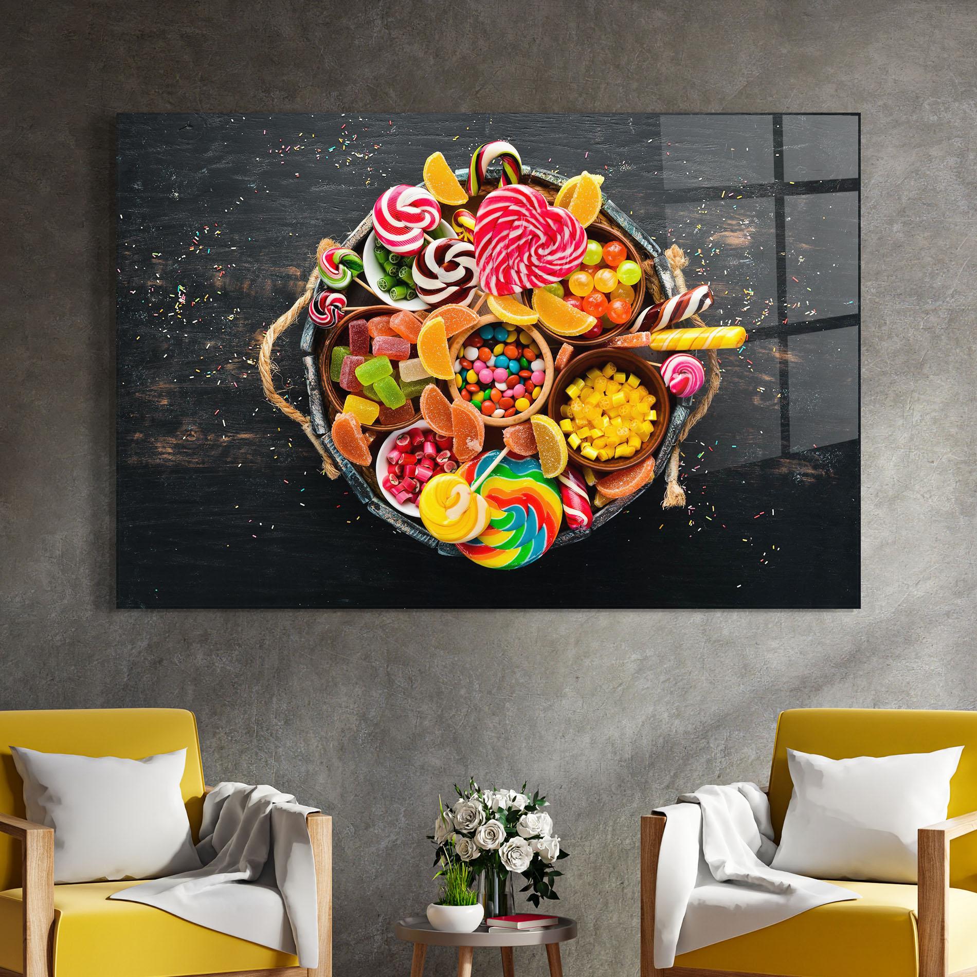 Glasbild Colorful Sweets mockup 4