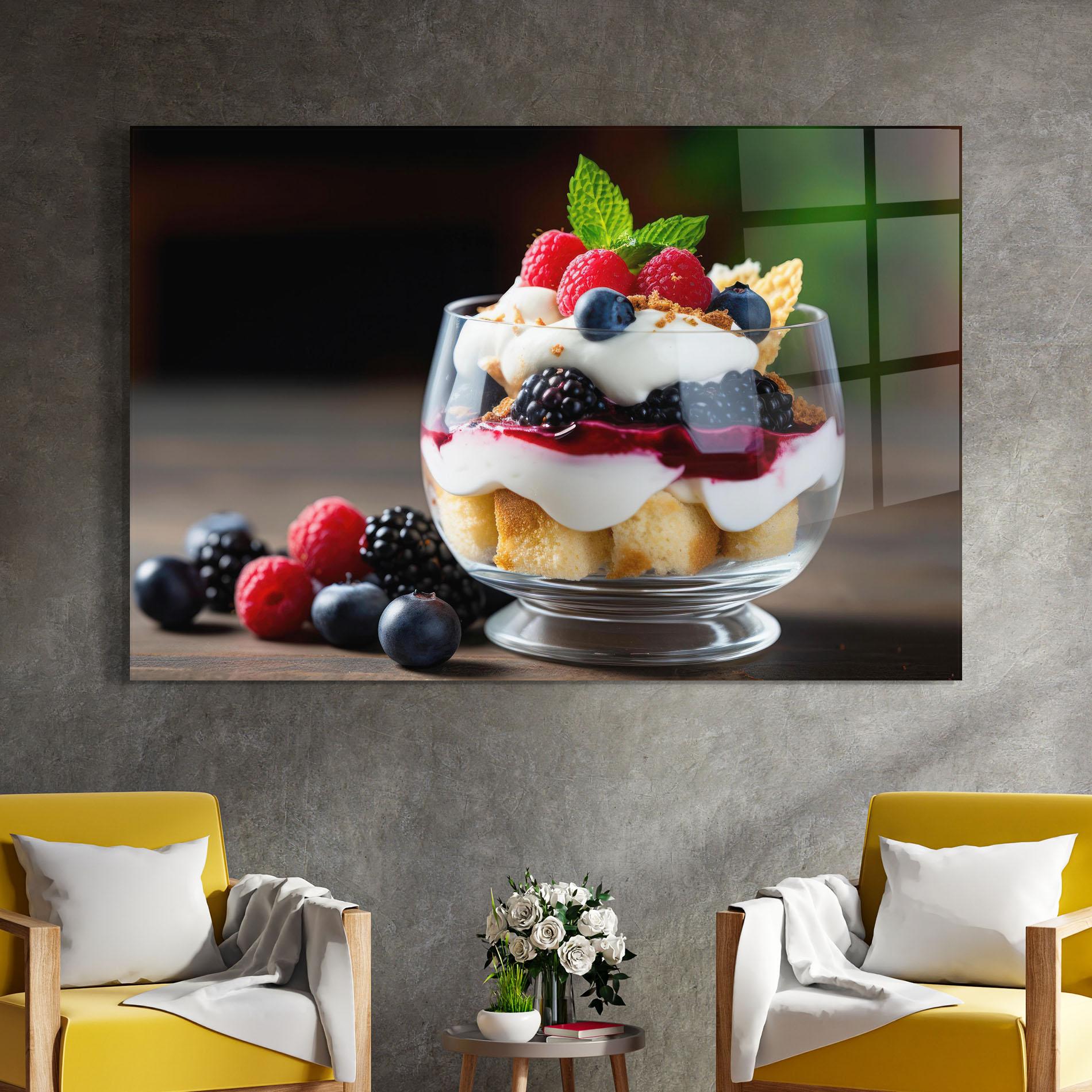 Glasbild Cup Sweet Dessert mockup 4