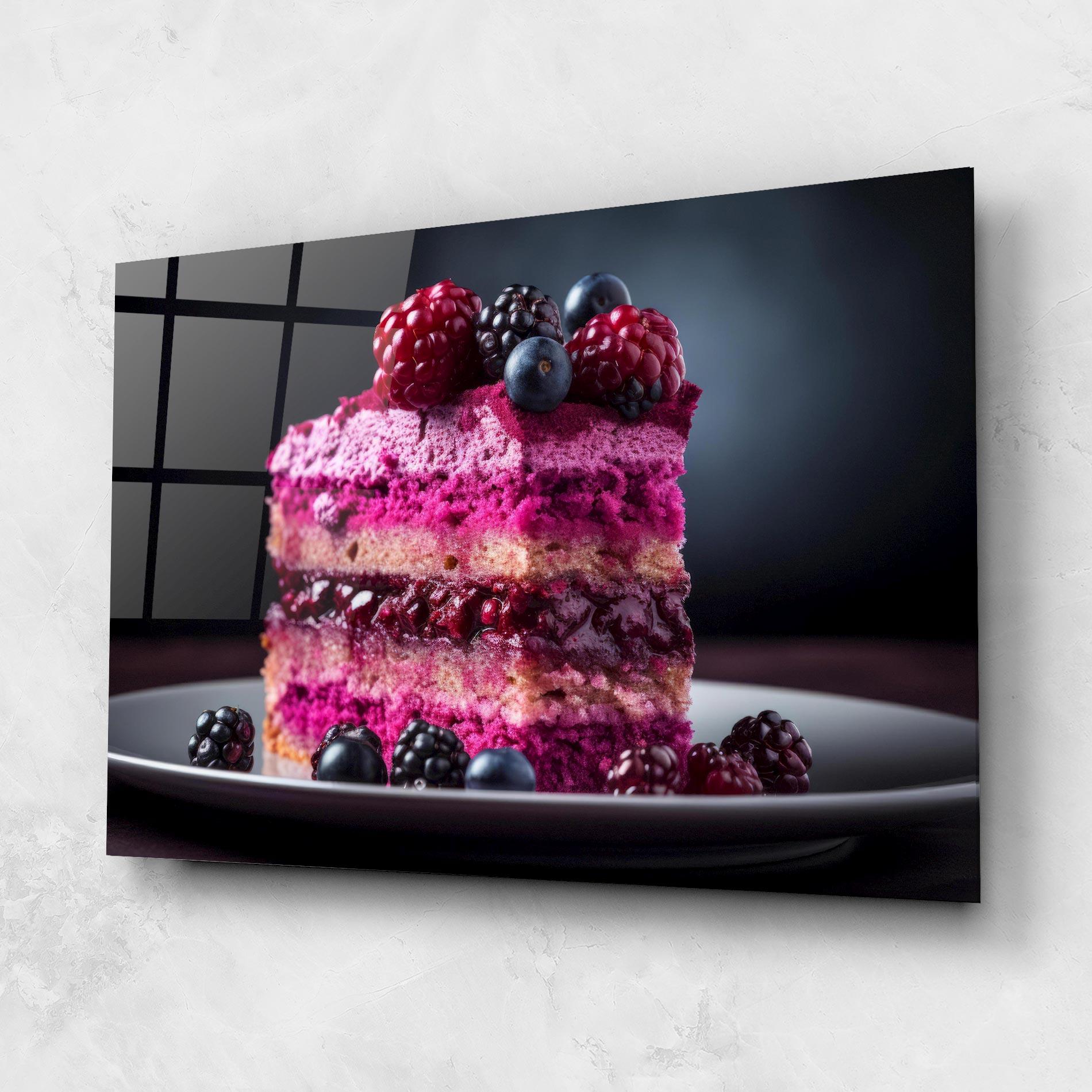 Glasbild Berries Cake mockup 1