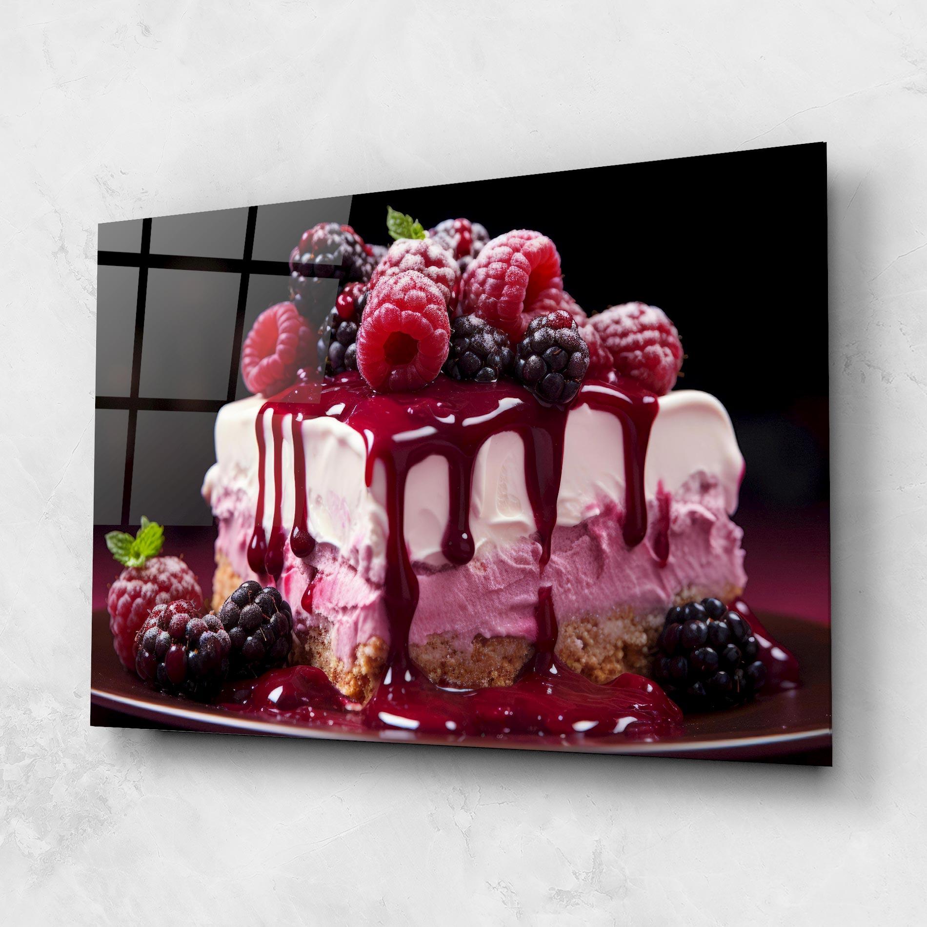 Glasbild Berries Cream mockup 1