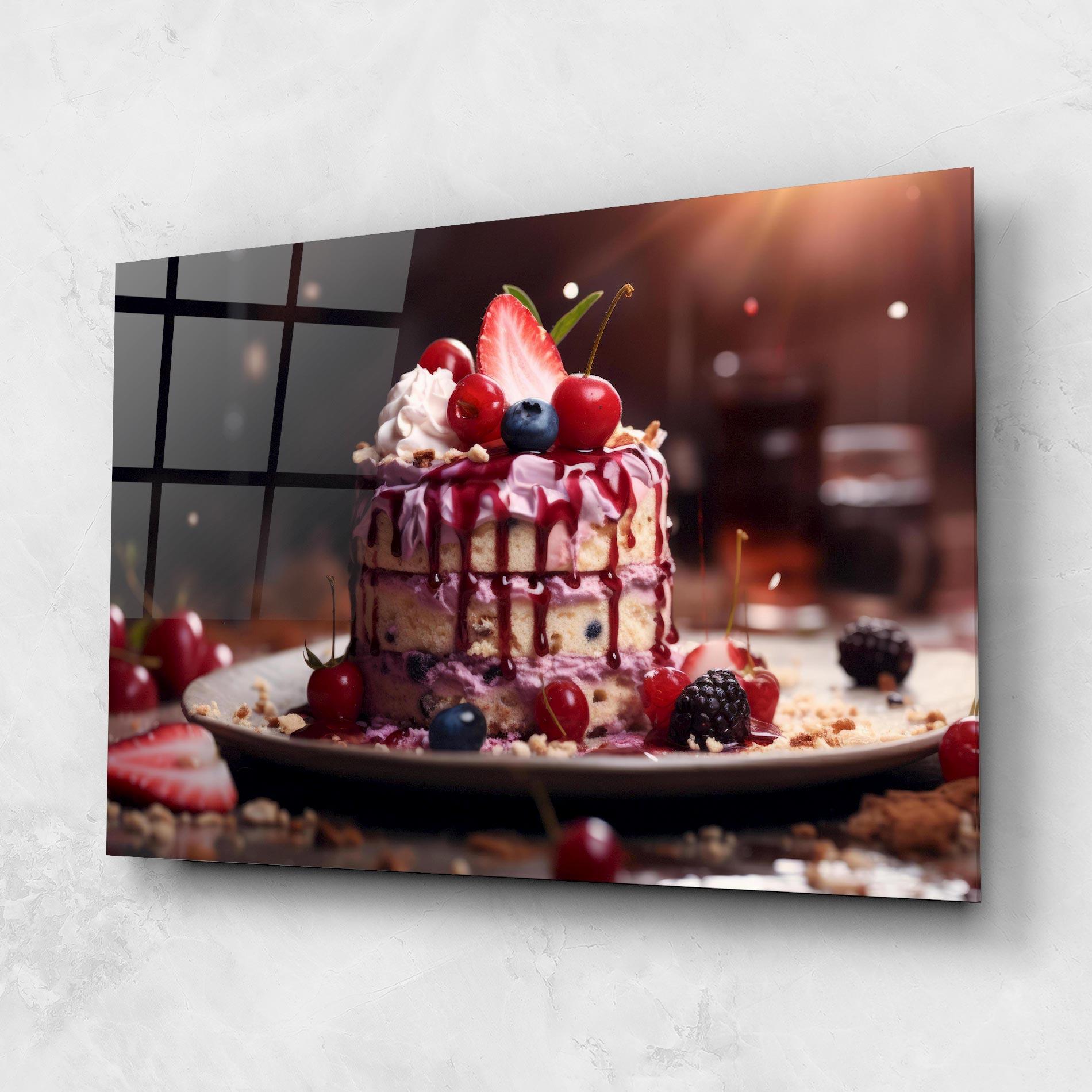 Glasbild Berries Dessert mockup 1