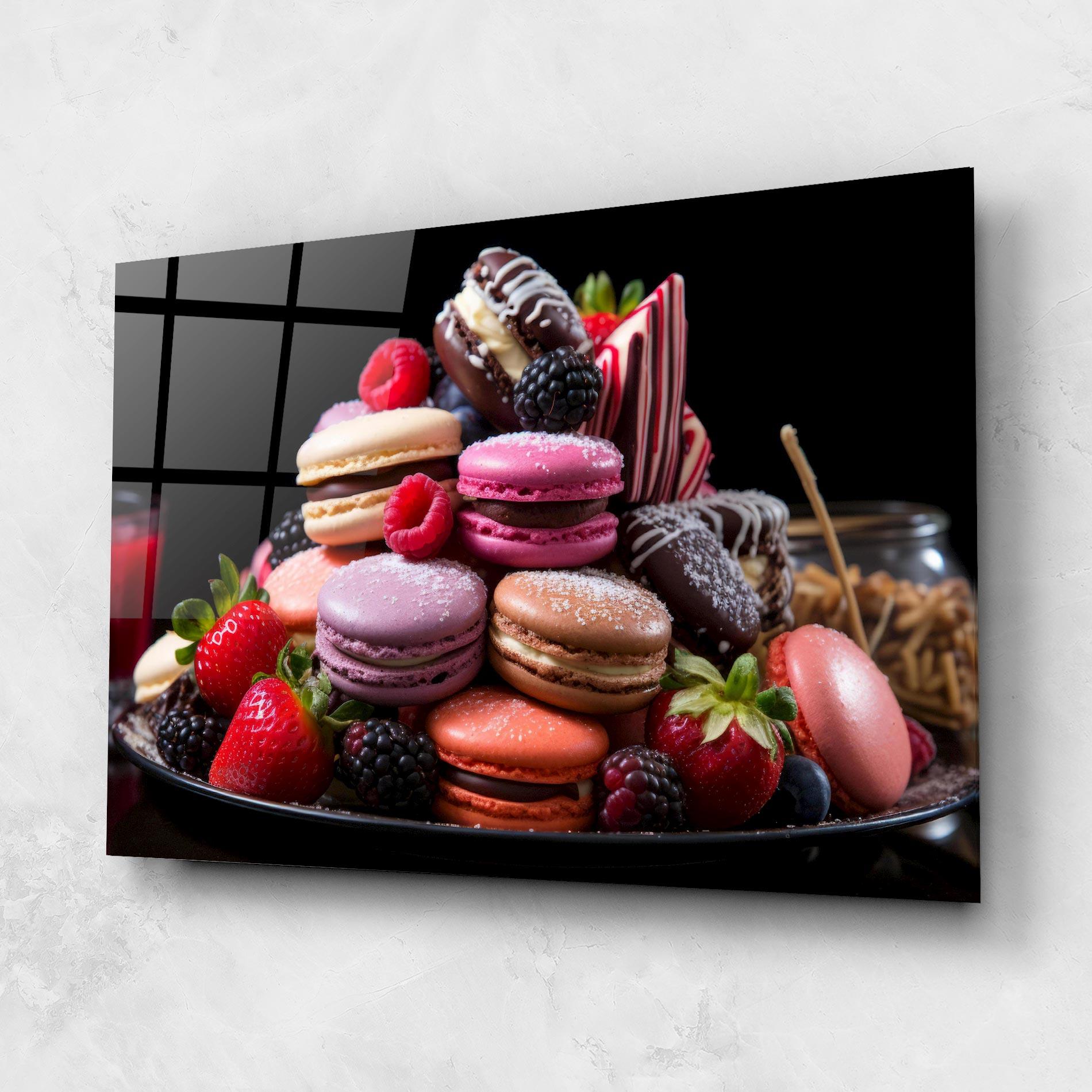 Glasbild Berries Macarons mockup 1
