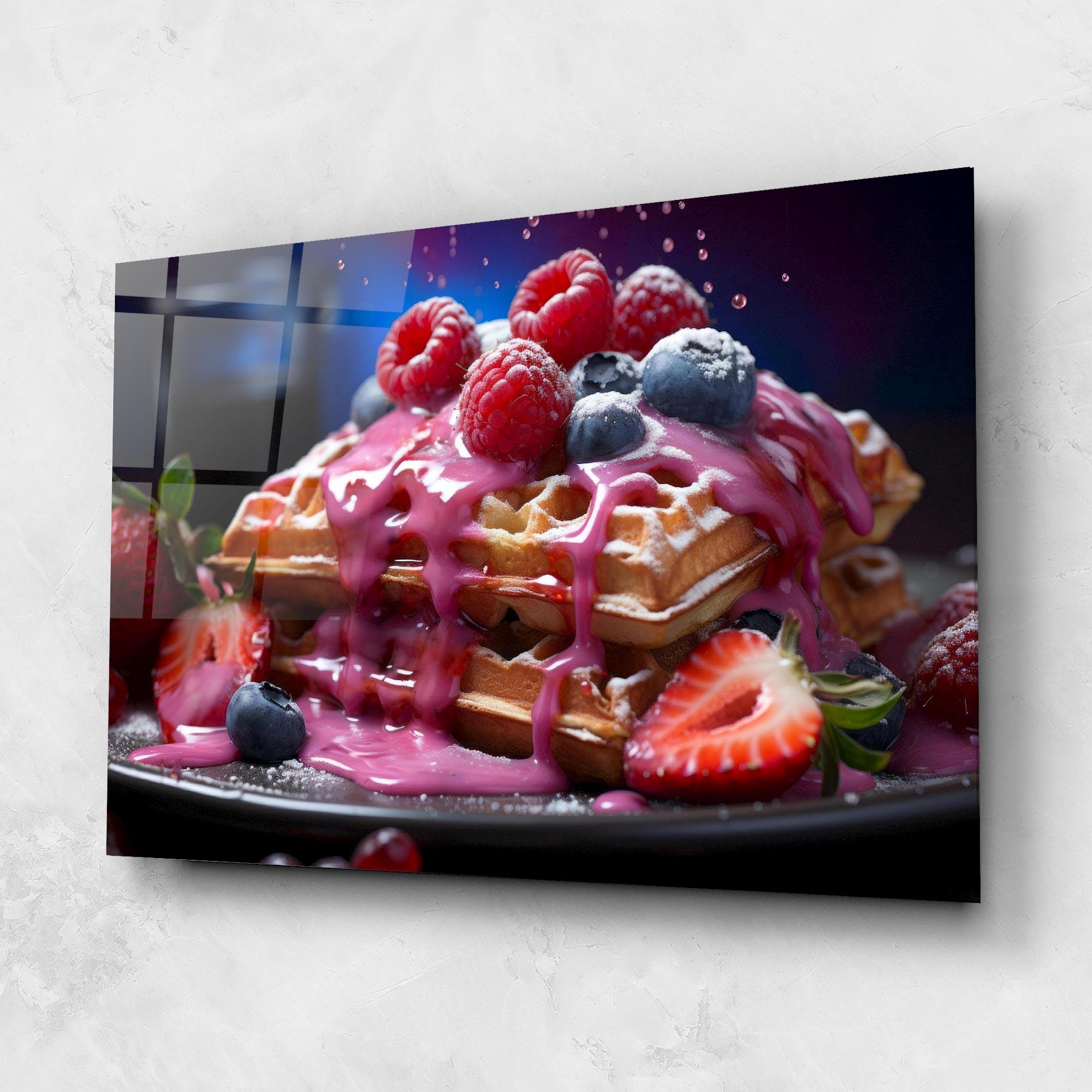 Glasbild Berries Waffles mockup 1