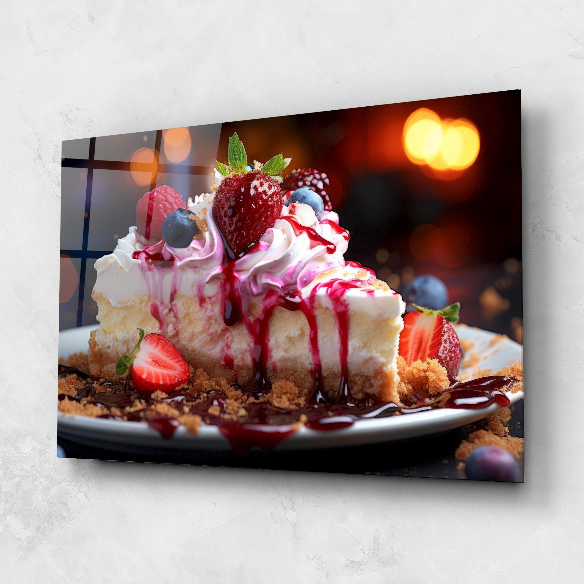 Glasbild Cheesecake Berries mockup 1