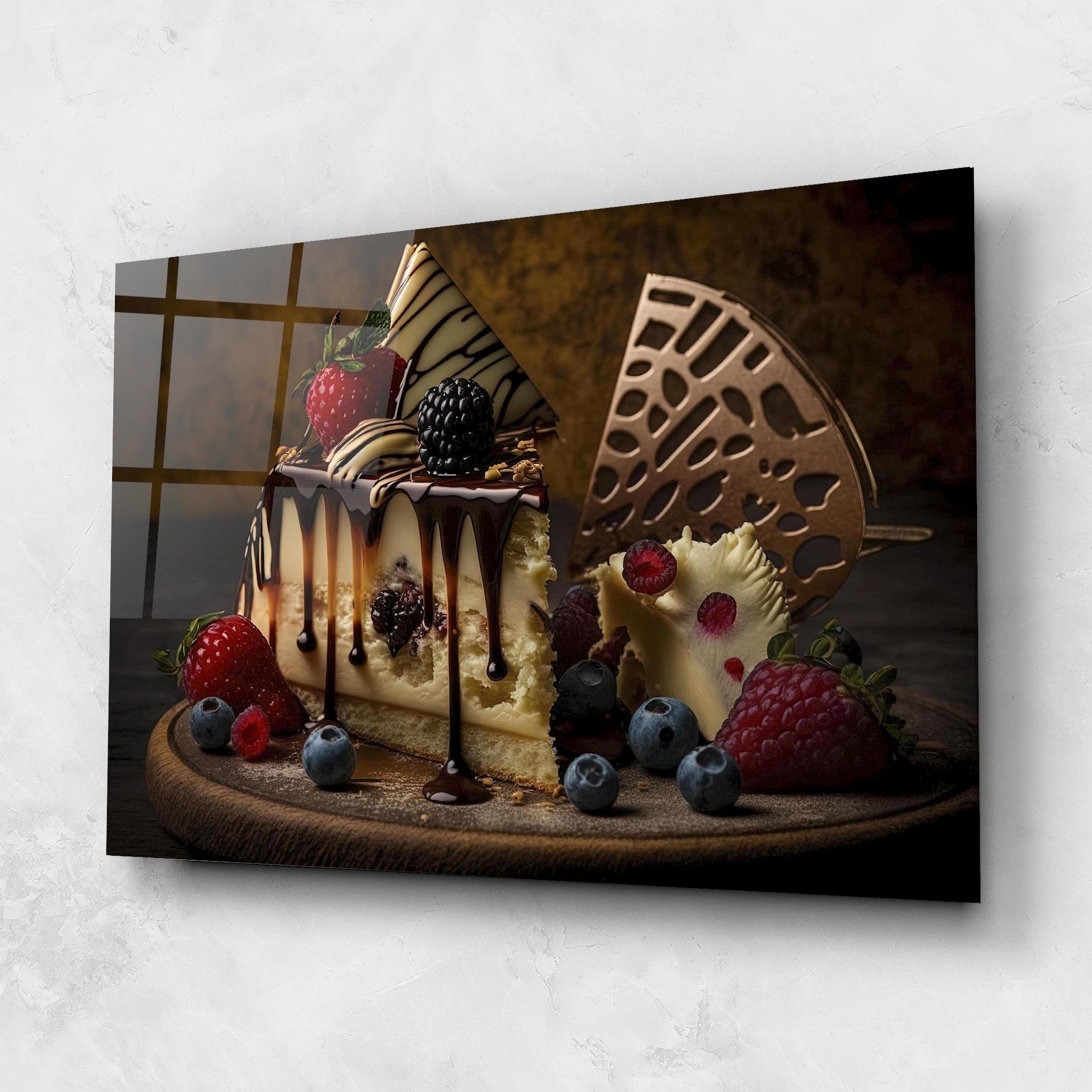 Glasbild Cheesecake Chocolate mockup 1