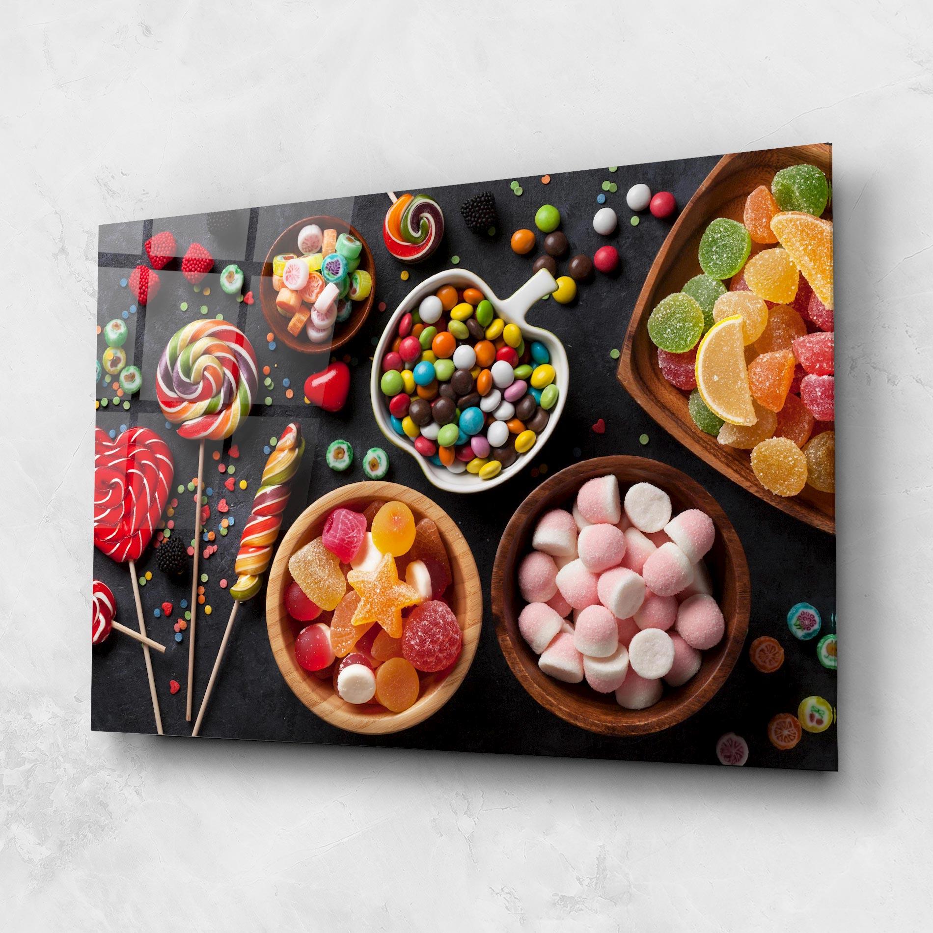 Glasbild Colorful Candies mockup 1