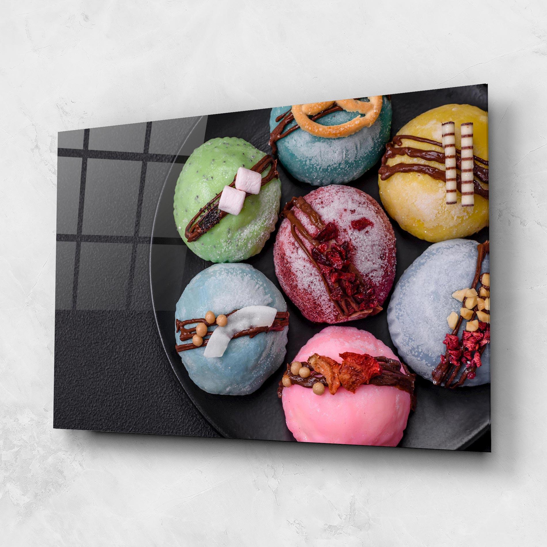 Glasbild Colorful Mochi Desserts mockup 1