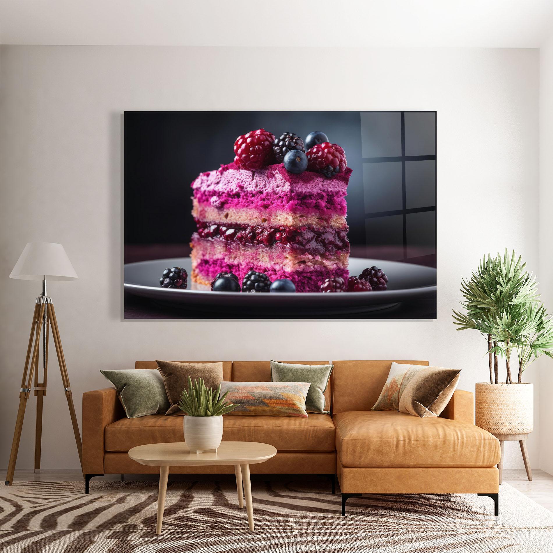 Glasbild Berries Cake mockup 7