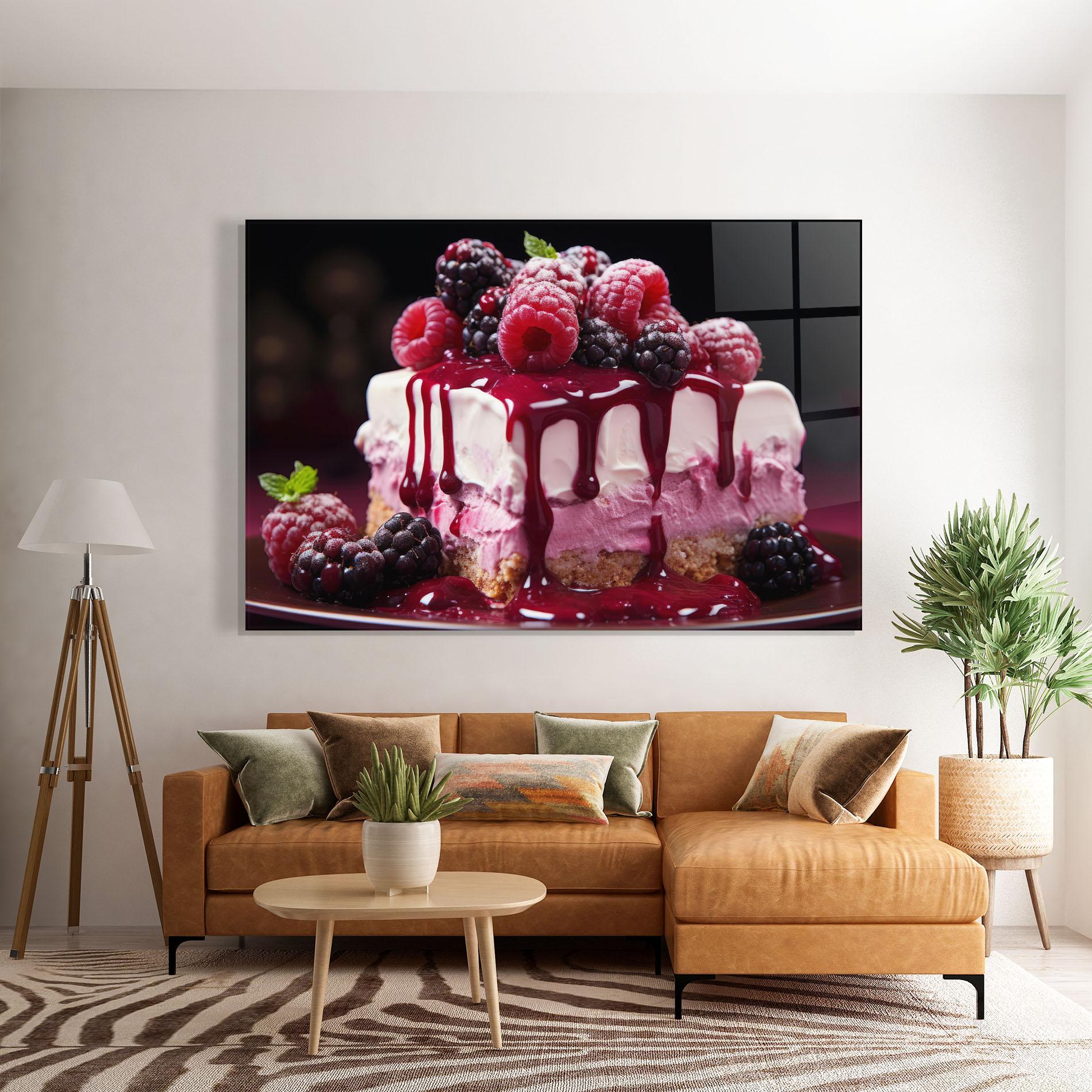 Glasbild Berries Cream mockup 7