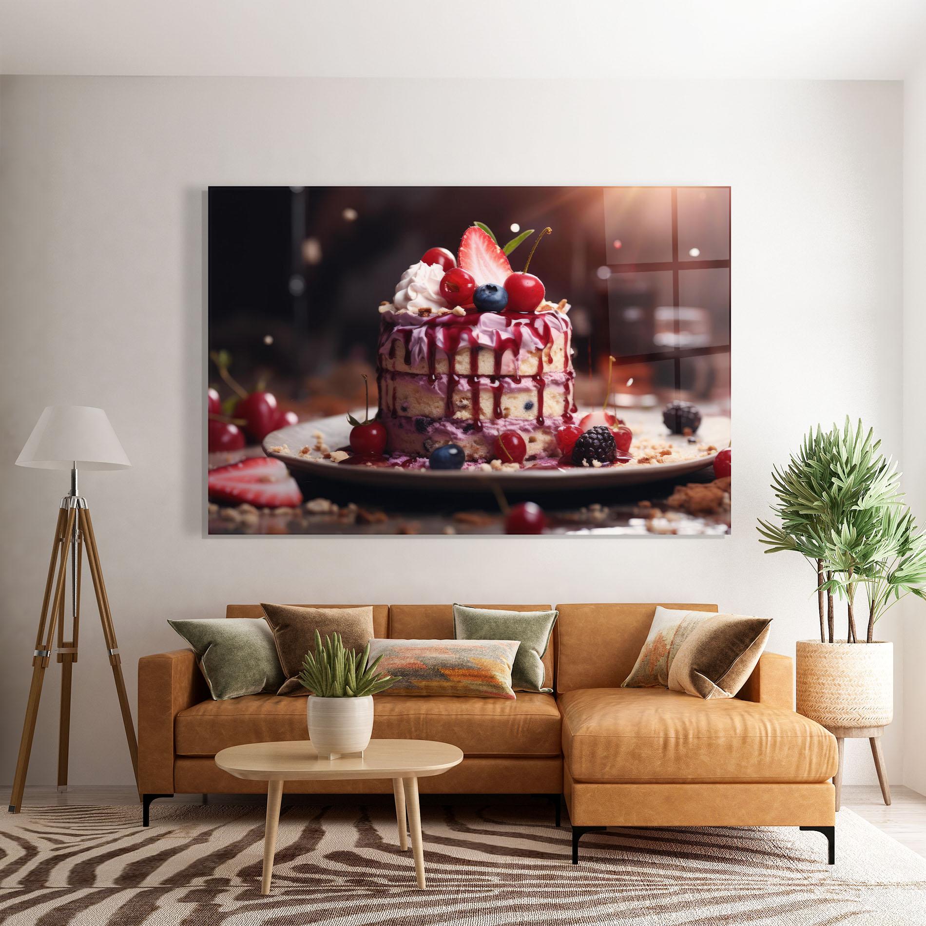 Glasbild Berries Dessert mockup 7