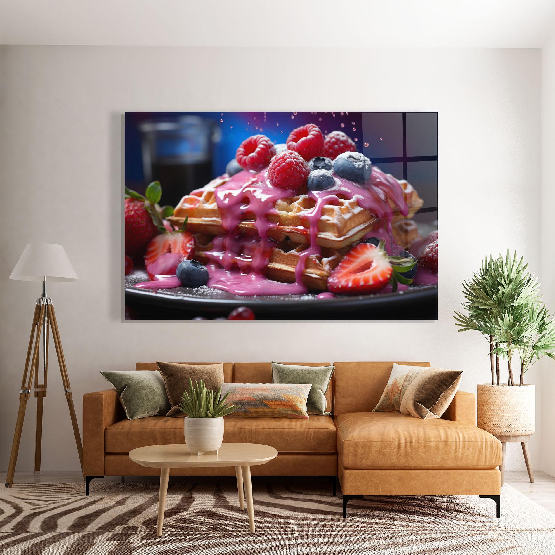 Glasbild Berries Waffles mockup 7