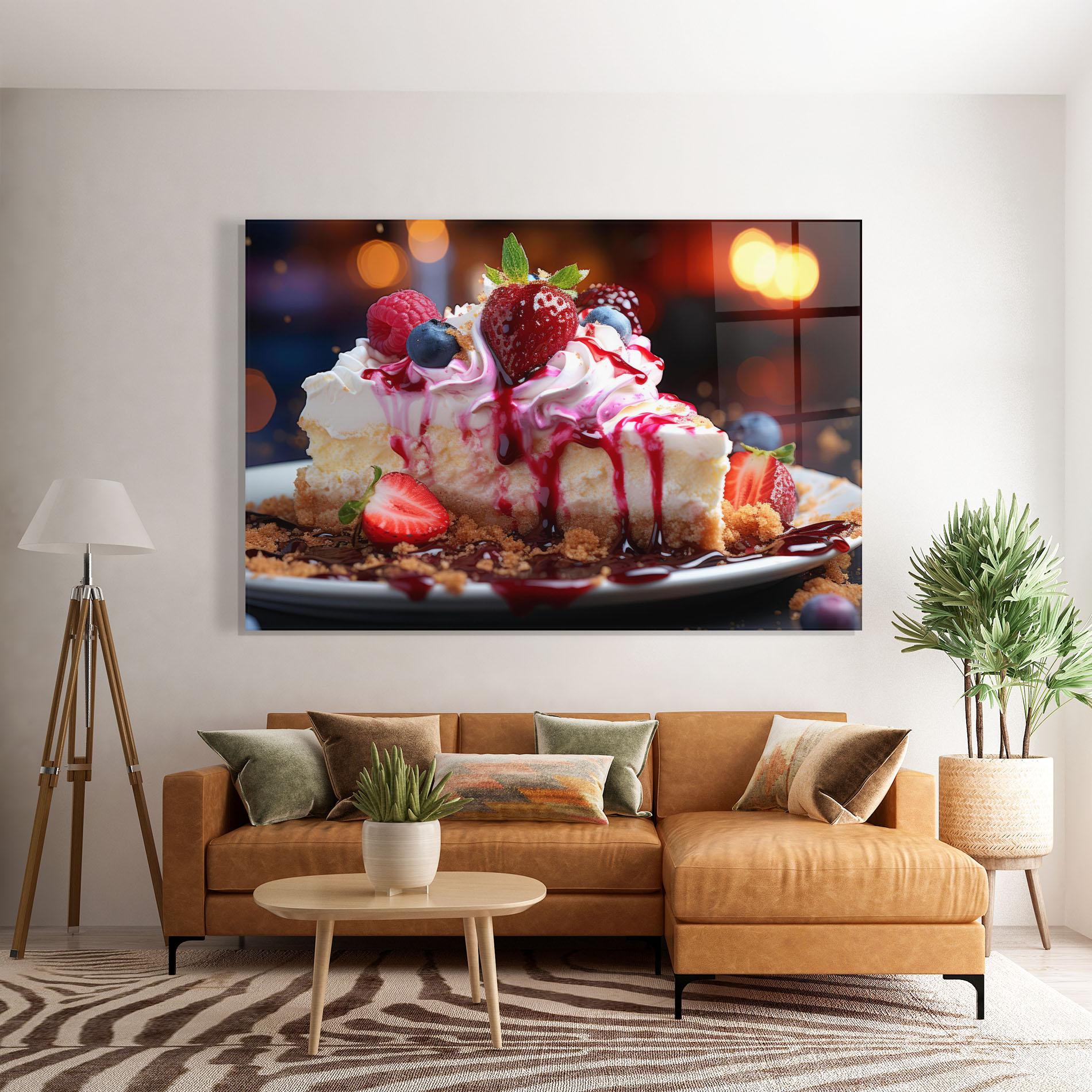 Glasbild Cheesecake Berries mockup 7