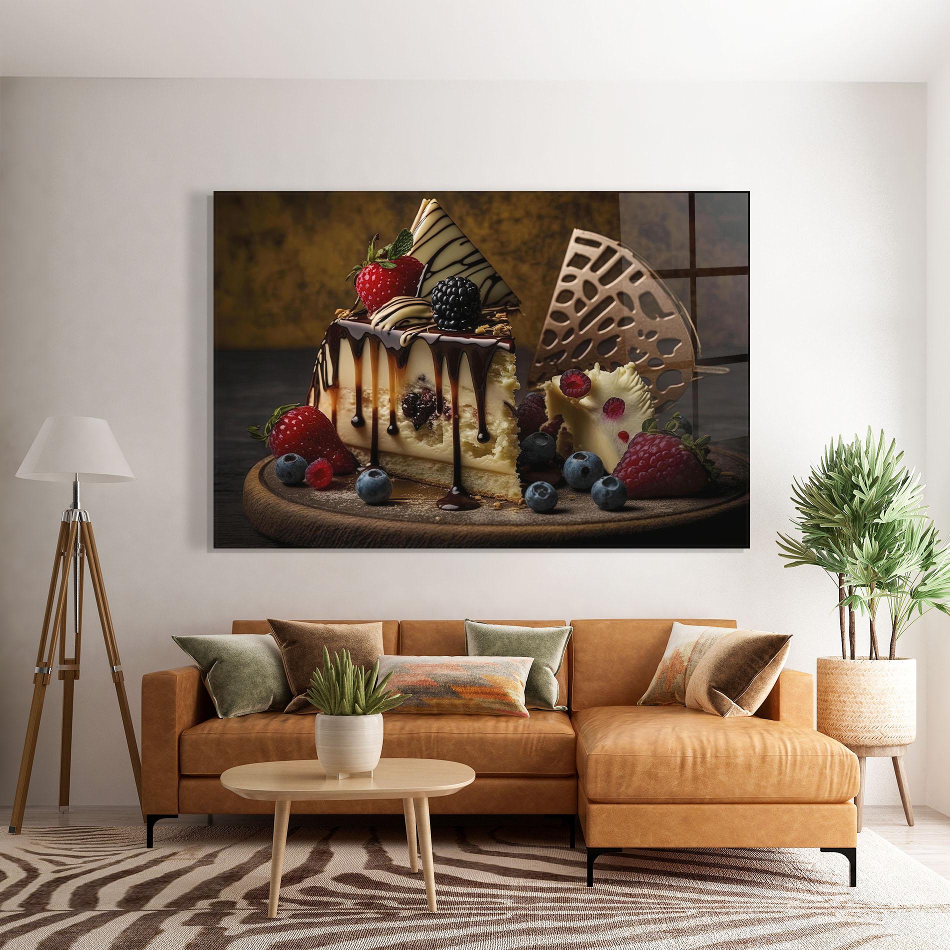 Glasbild Cheesecake Chocolate mockup 7