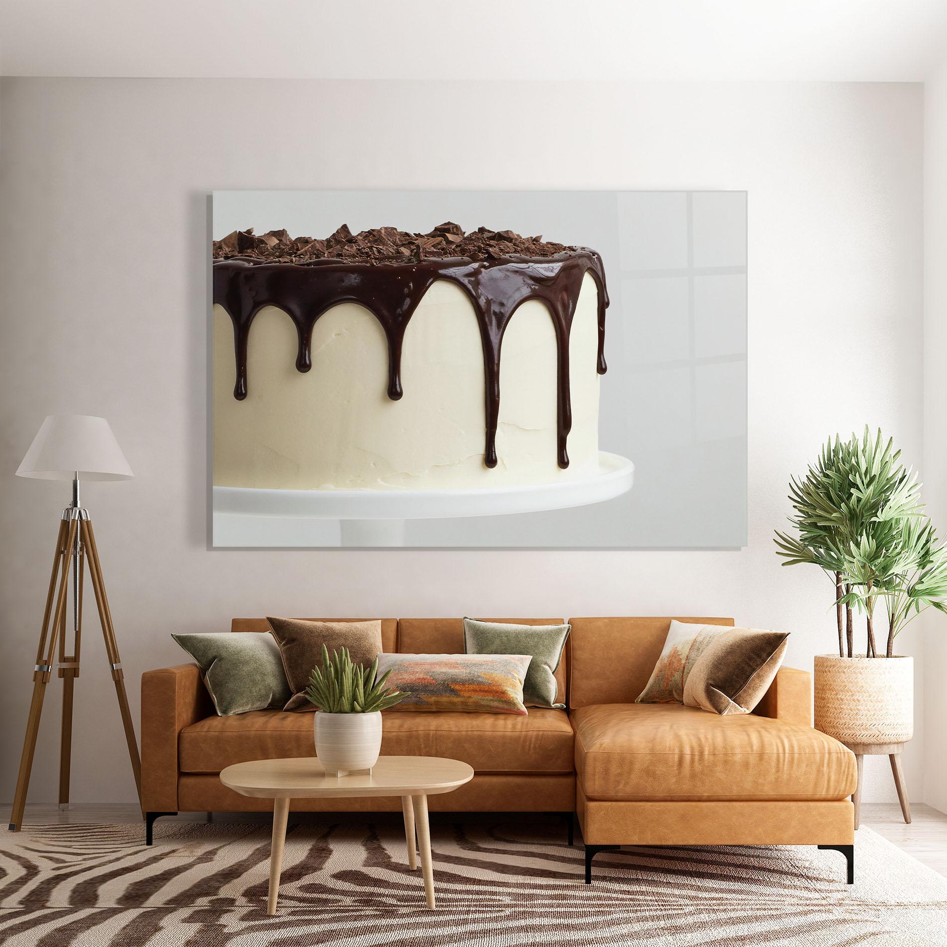Glasbild Chocolate Cake mockup 7
