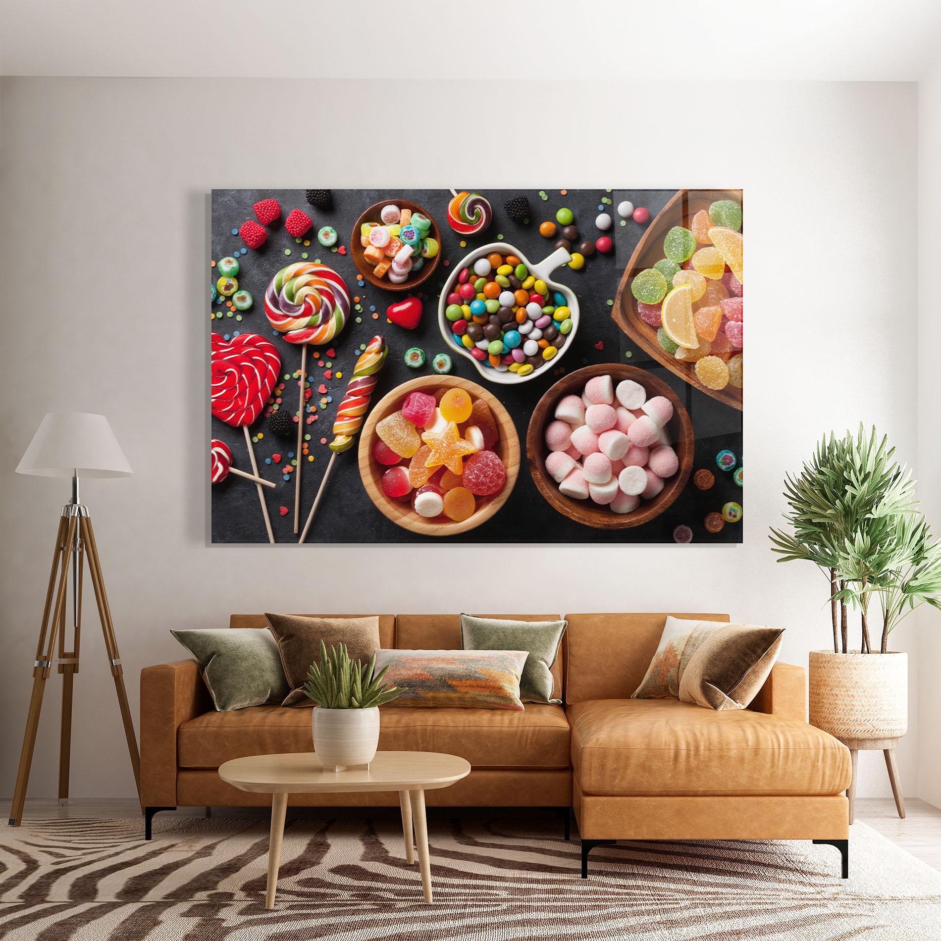 Glasbild Colorful Candies mockup 7