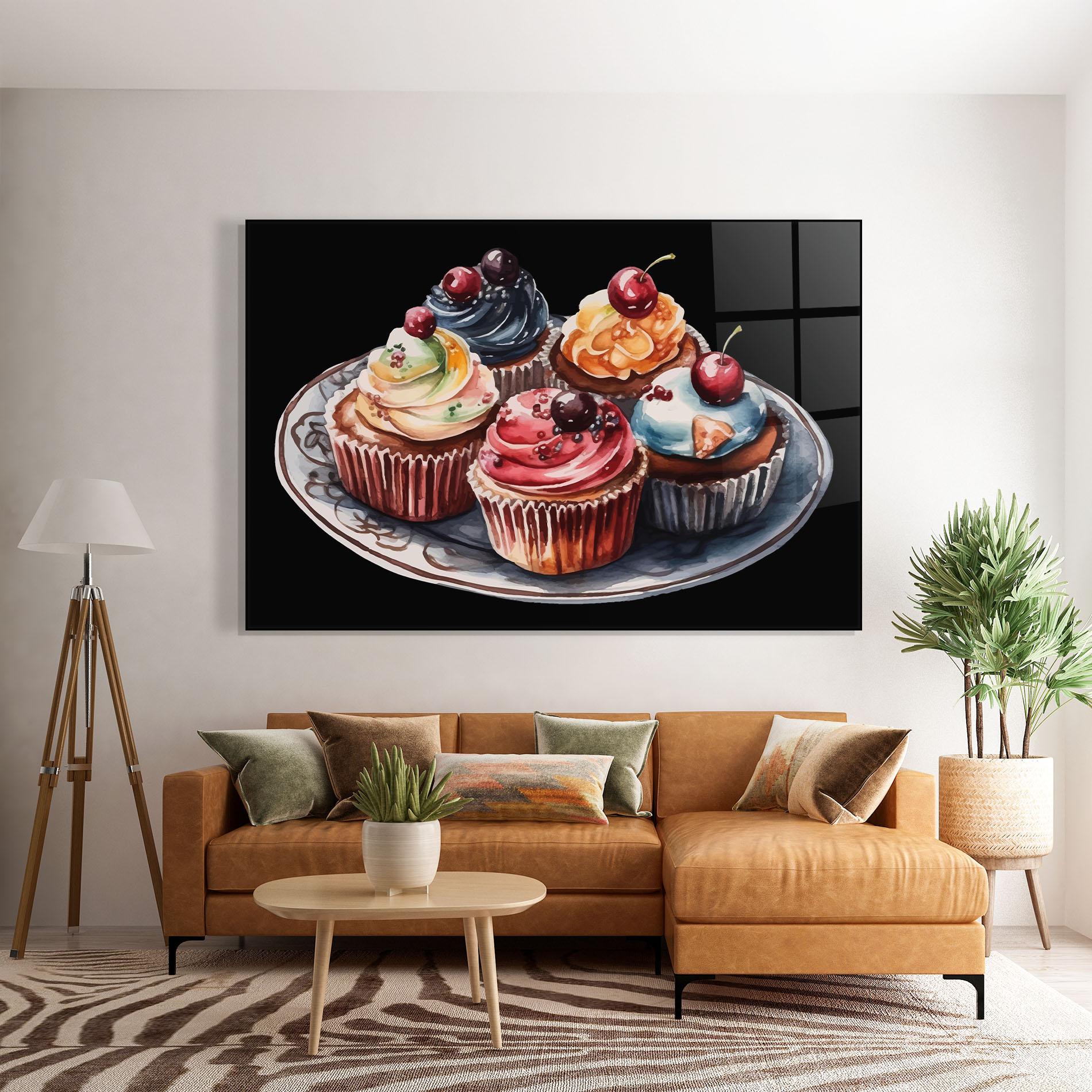 Glasbild Colorful Muffins mockup 7
