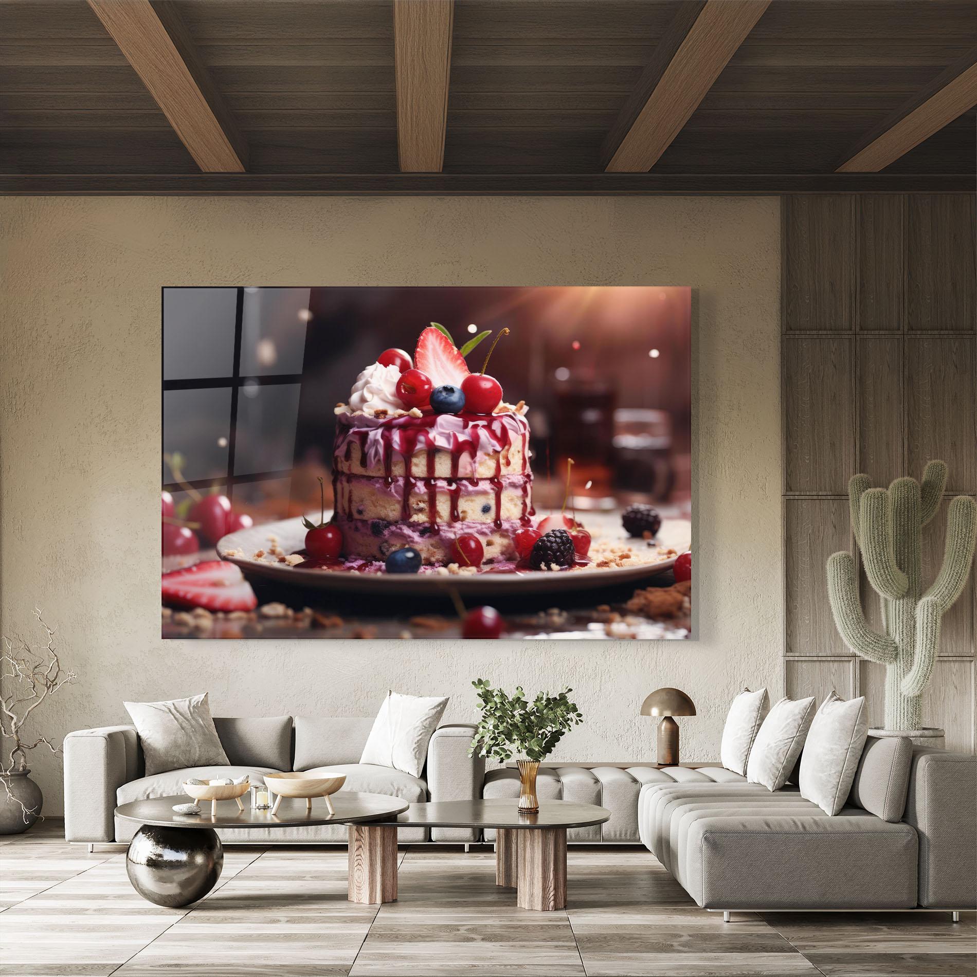 Glasbild Berries Dessert mockup 8