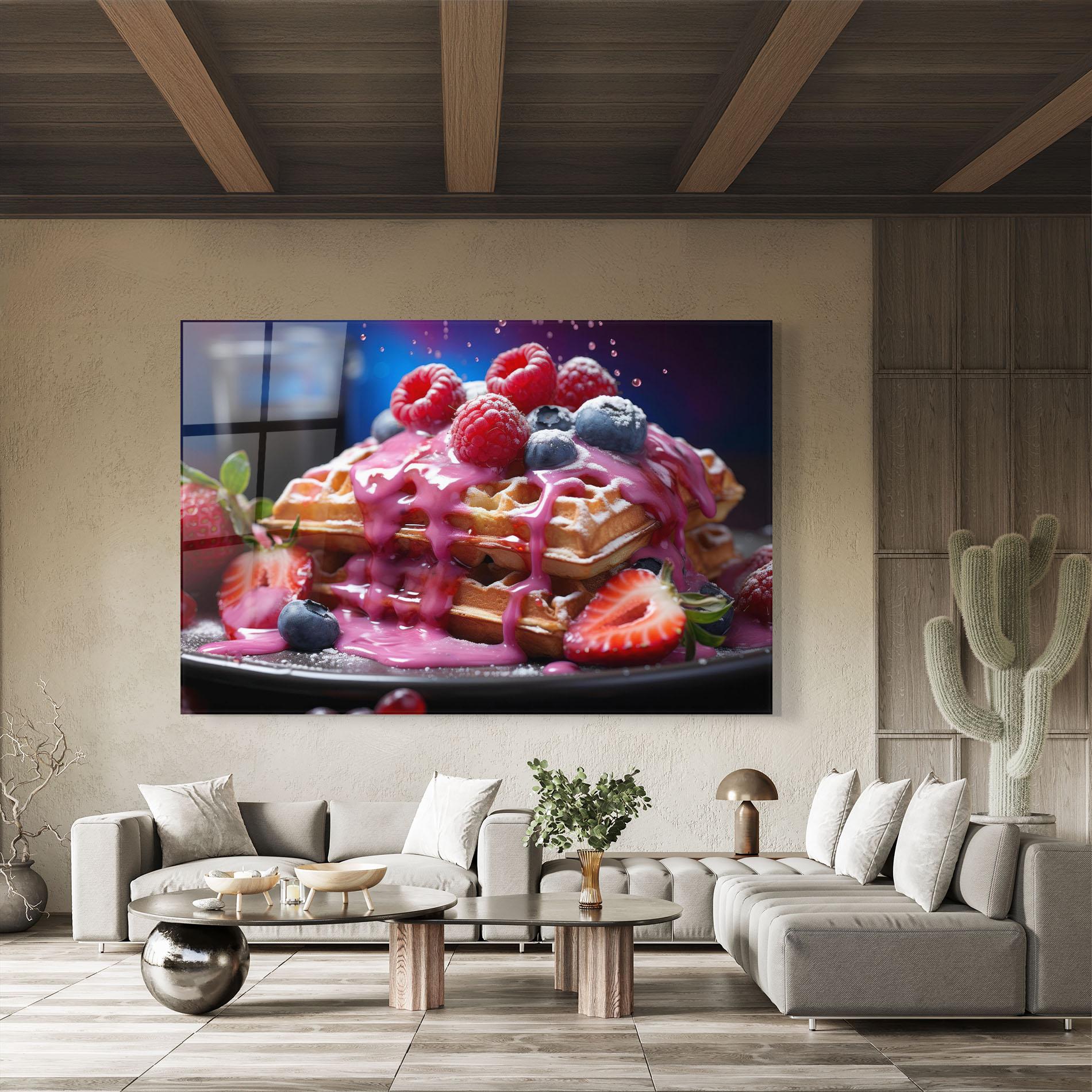 Glasbild Berries Waffles mockup 8