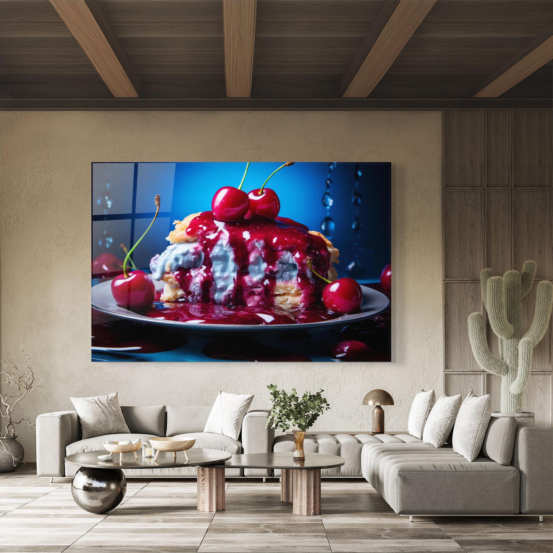 Glasbild Cake On Blue mockup 8
