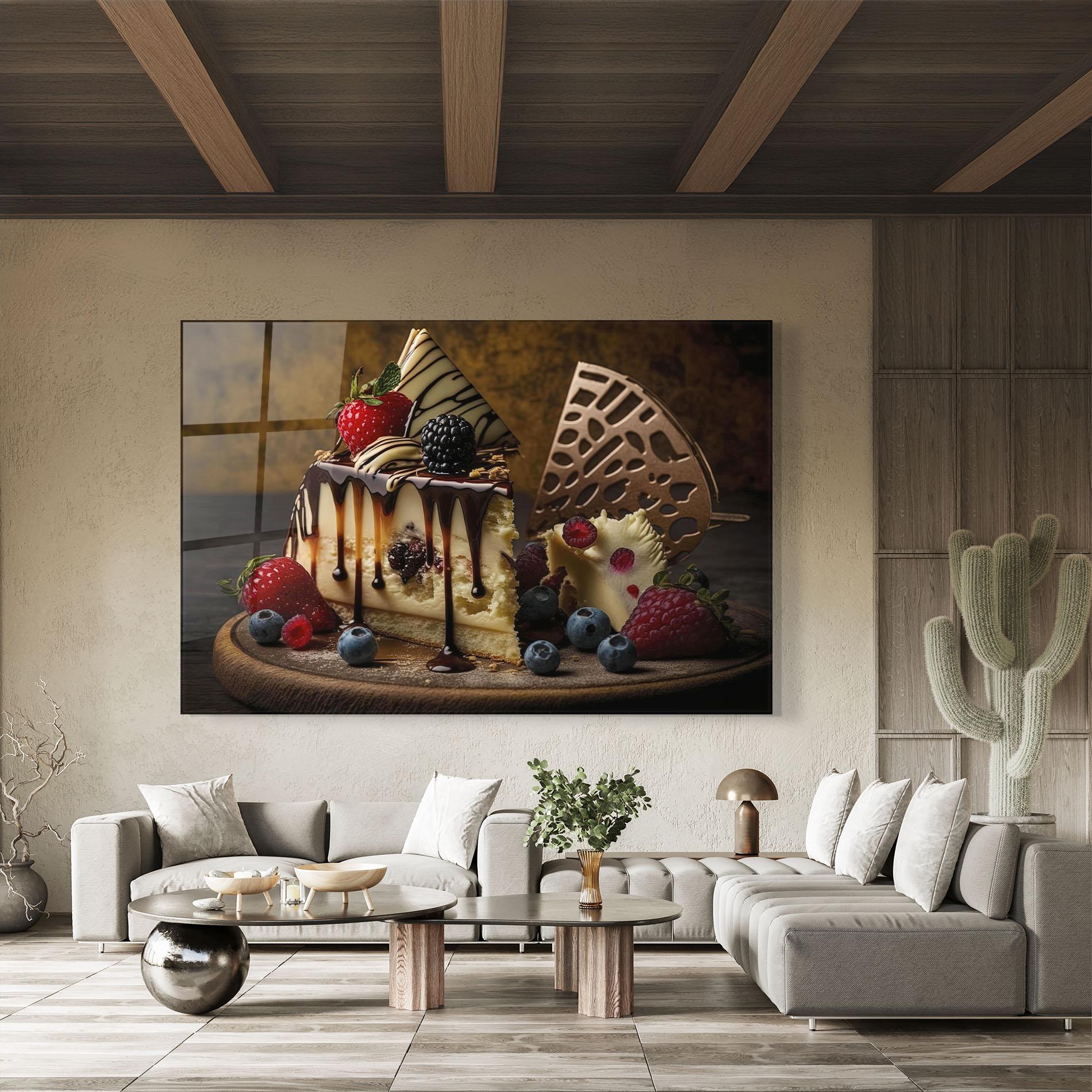 Glasbild Cheesecake Chocolate mockup 8