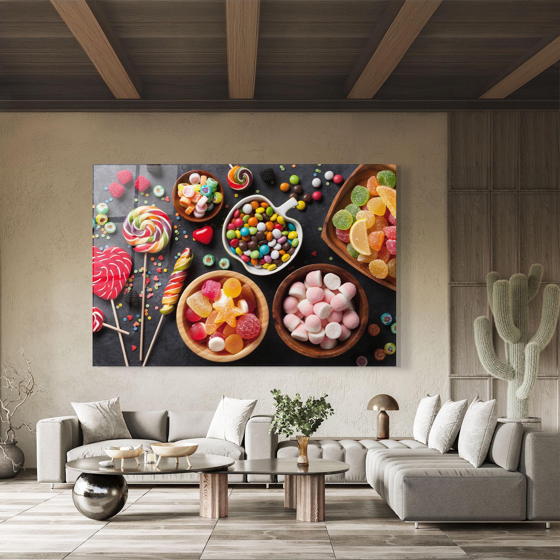 Glasbild Colorful Candies mockup 8
