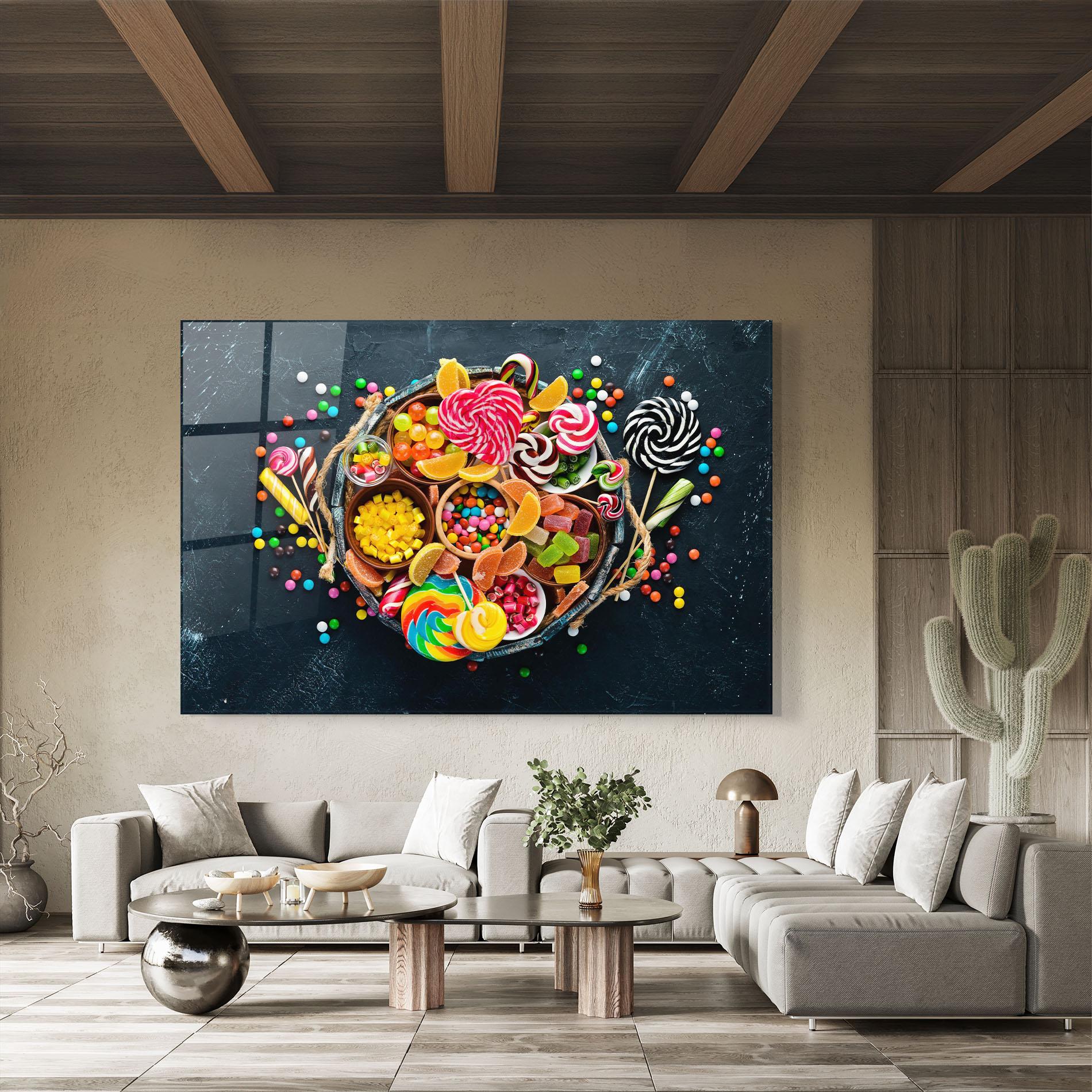 Glasbild Colorful Jelly mockup 8