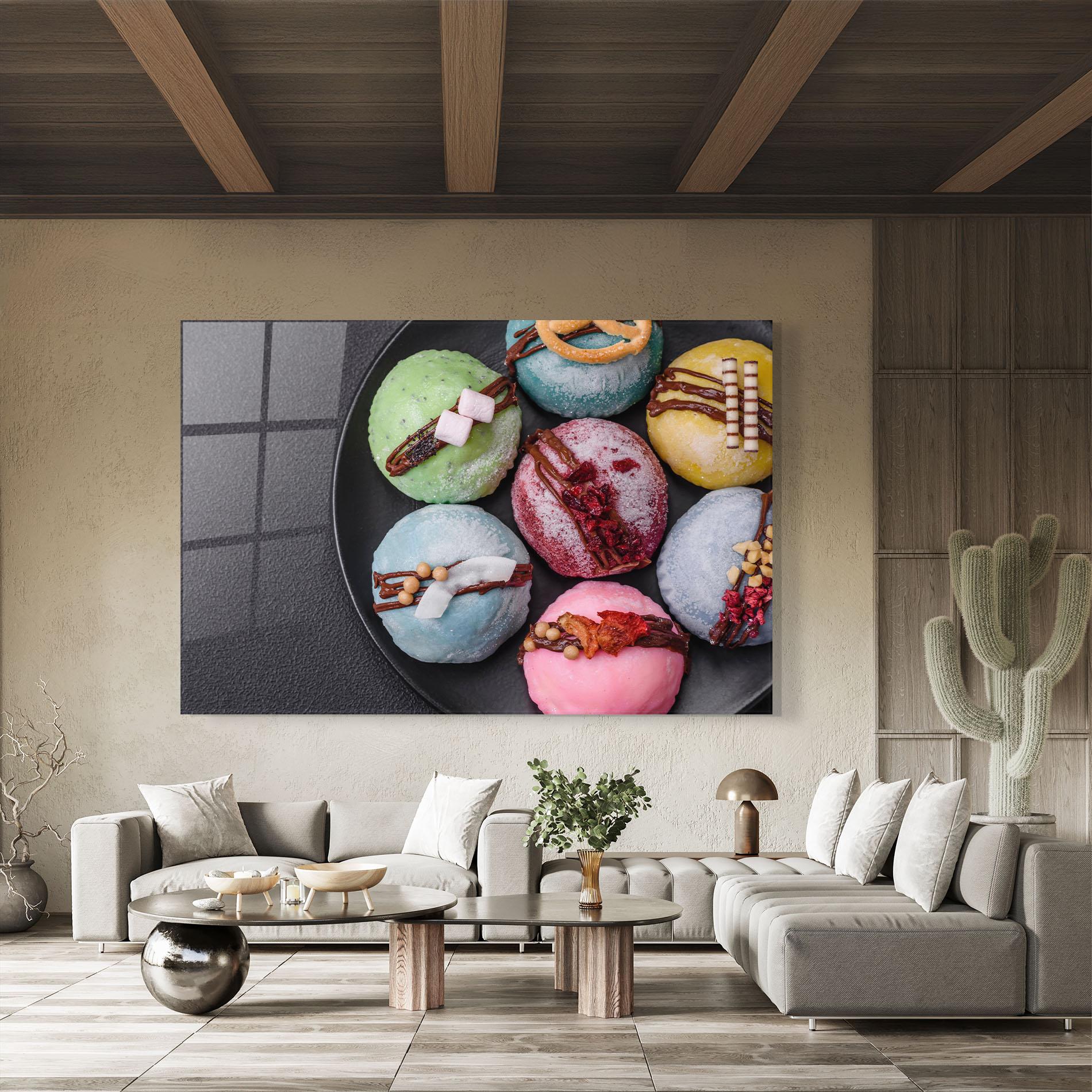 Glasbild Colorful Mochi Desserts mockup 8