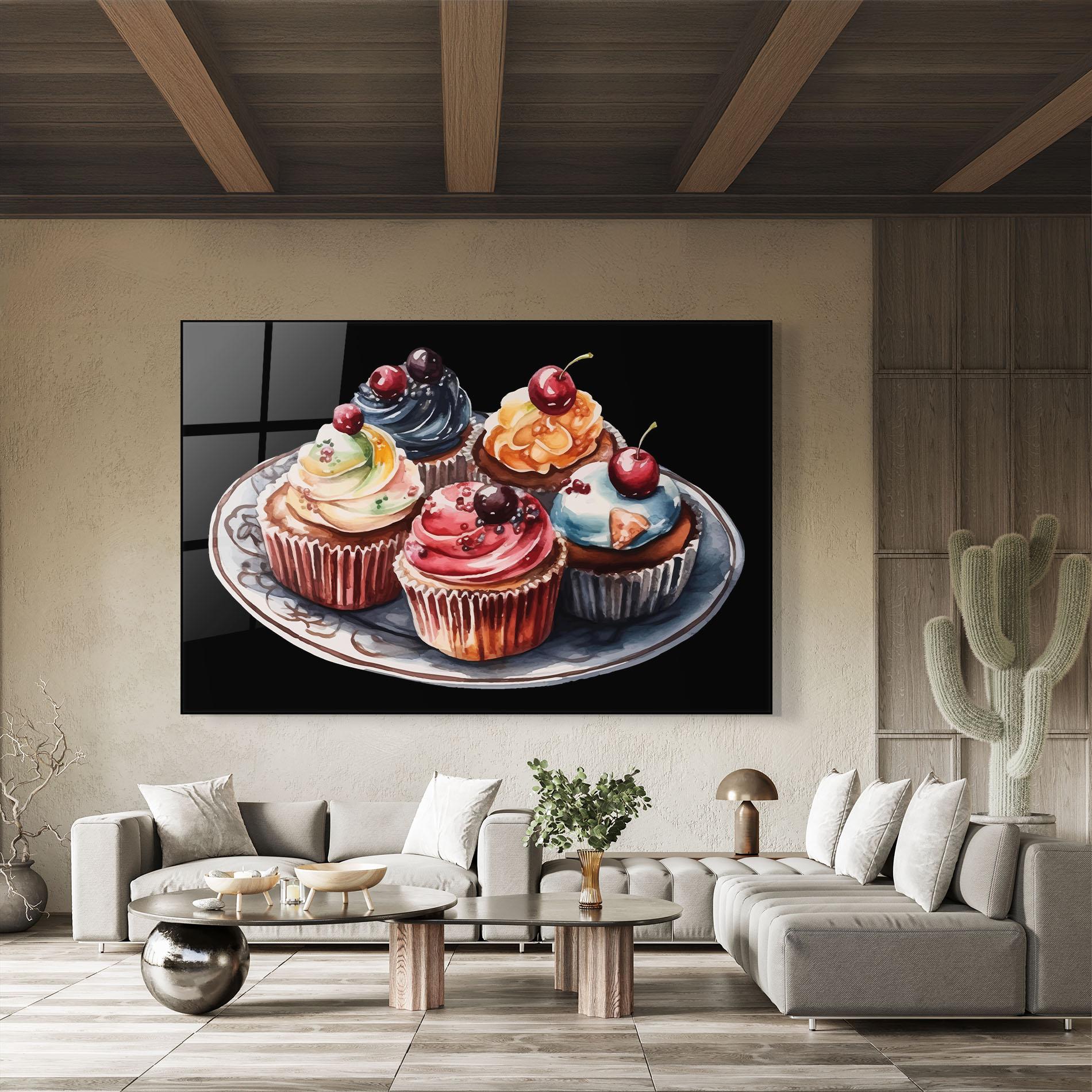 Glasbild Colorful Muffins mockup 8