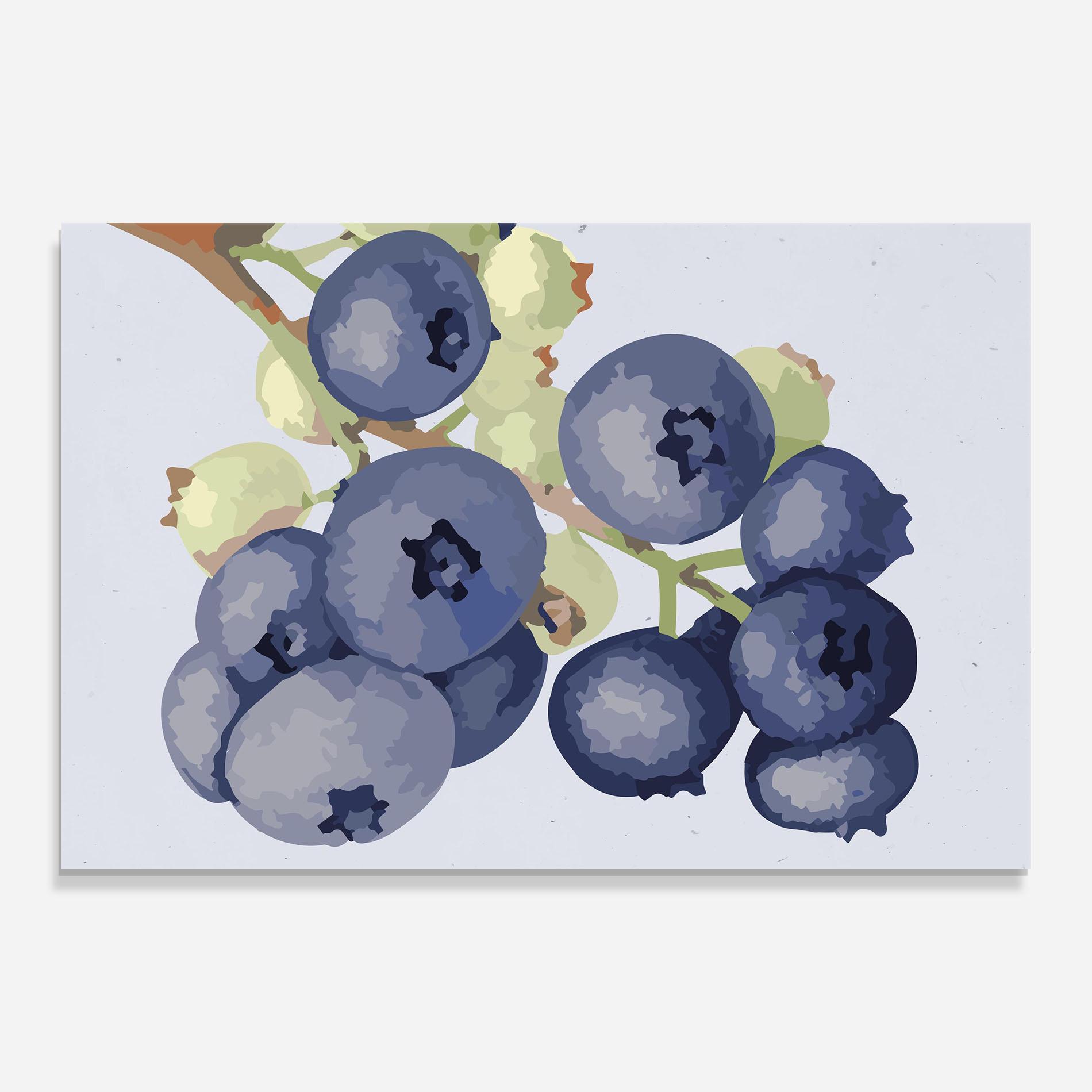 Glasbild Blueberries Art mockup 0