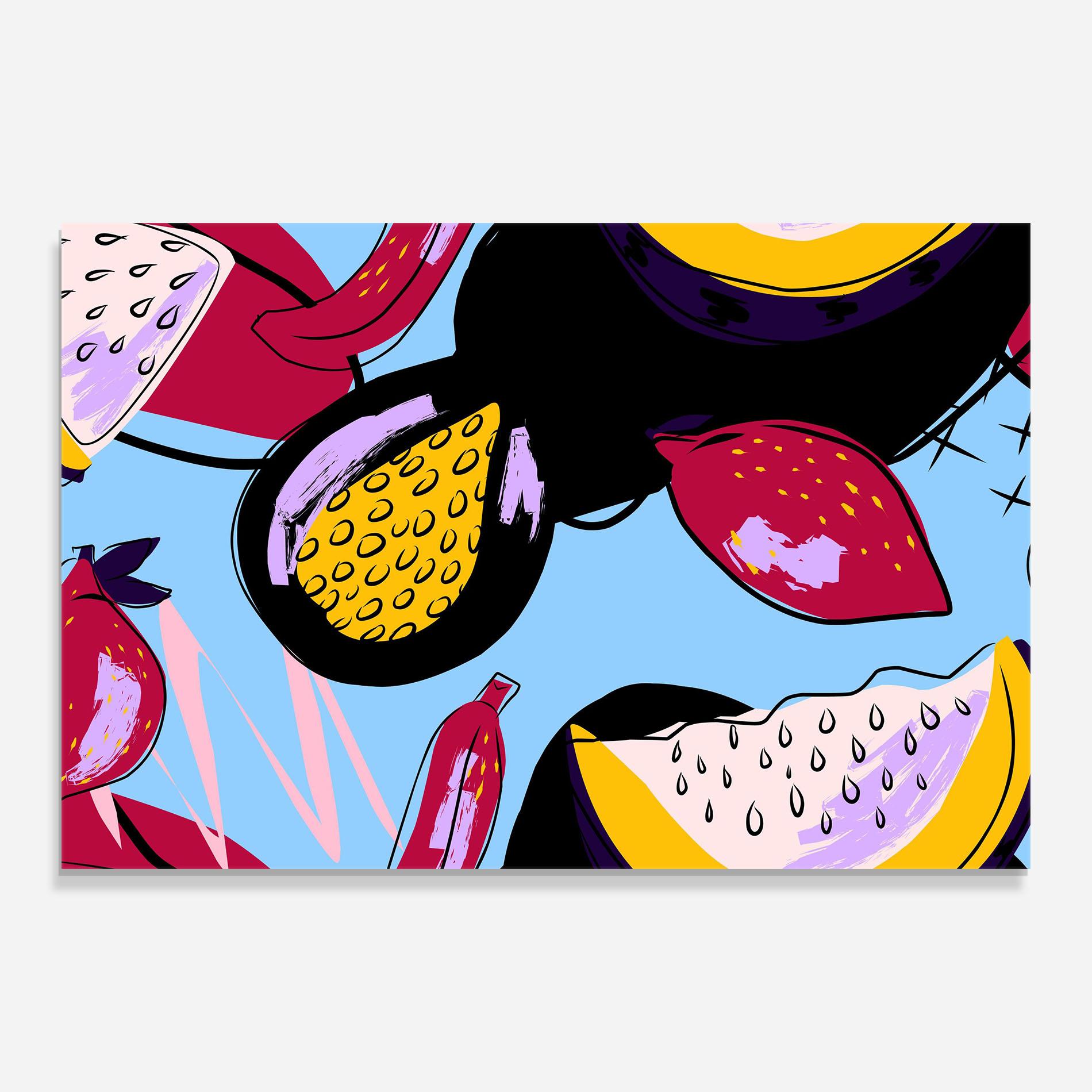 Glasbild Colorful Fruits mockup 0