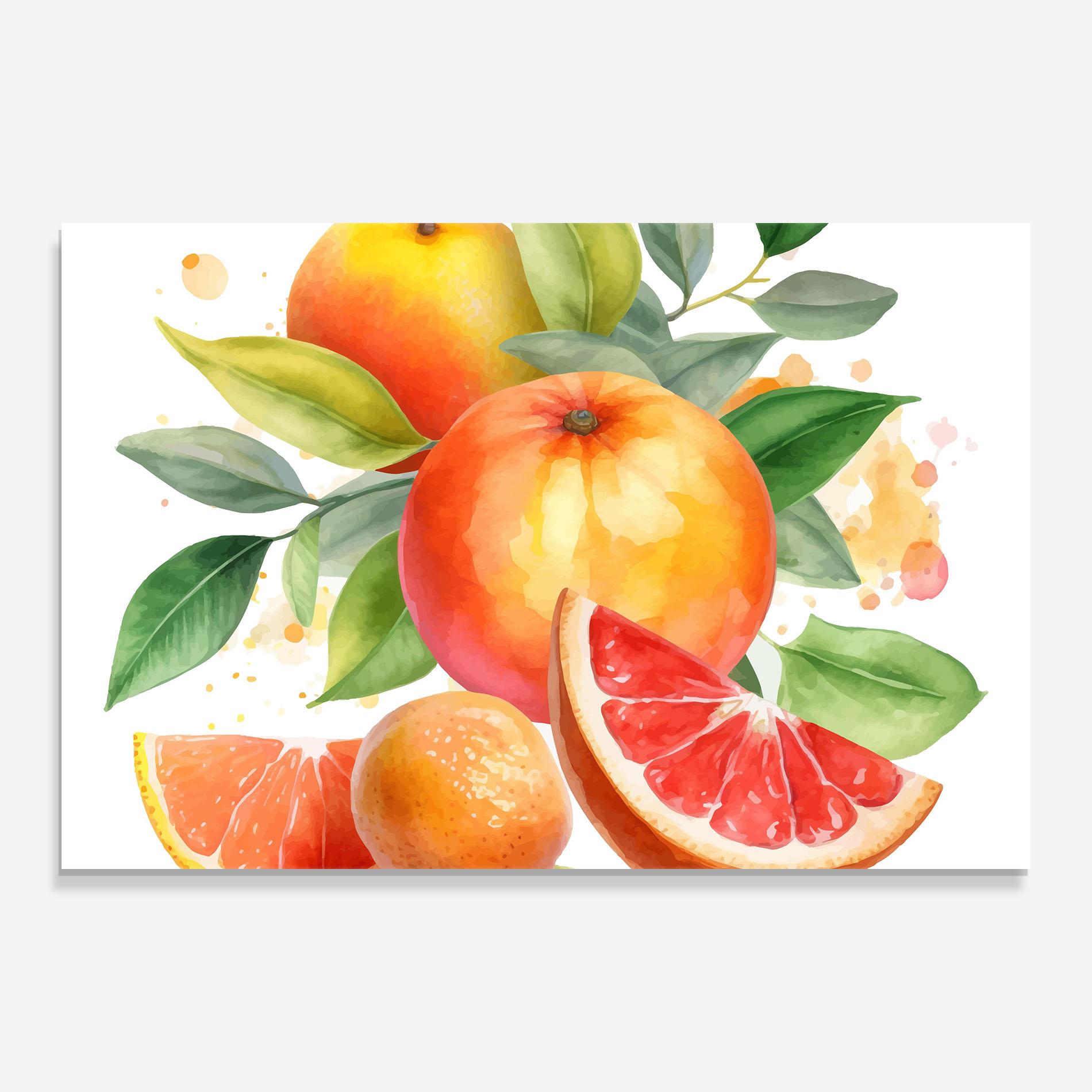 Glasbild Grapefruit Art mockup 0