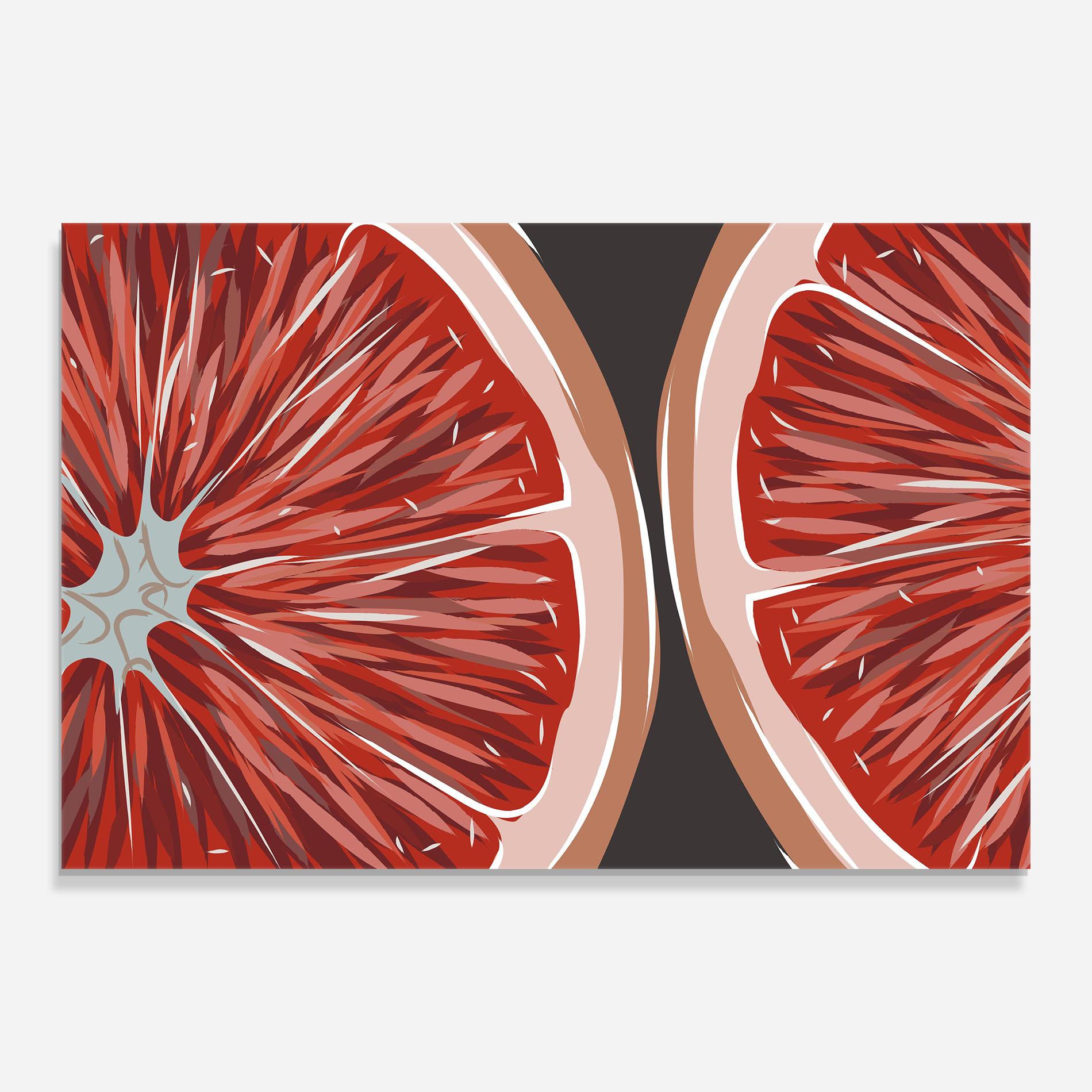 Glasbild Grapefruit Close Up mockup 0