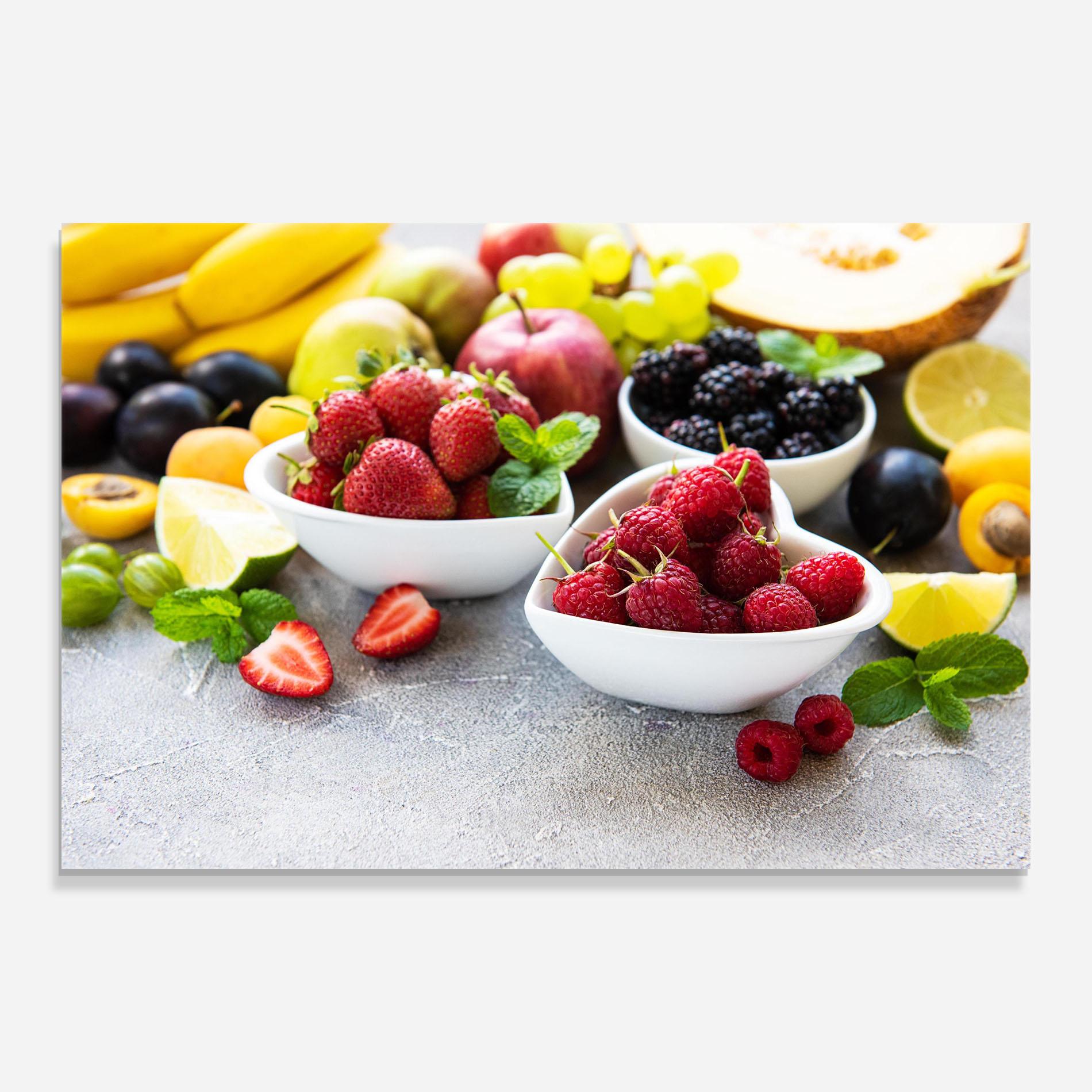 Glasbild Heart Fresh Fruits mockup 0