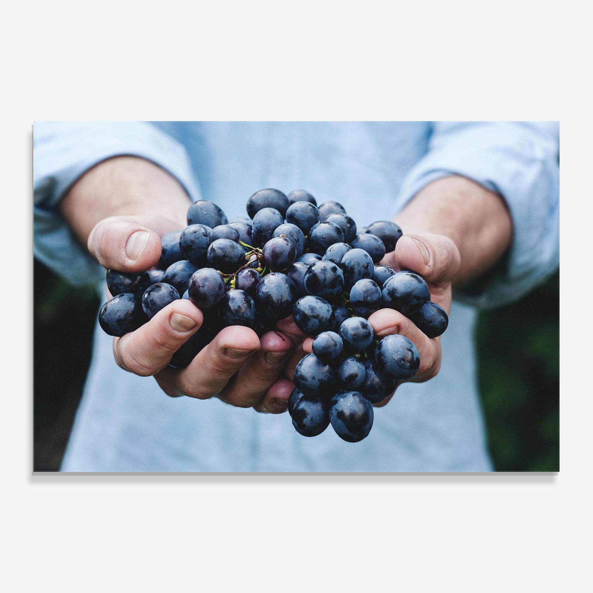 Glasbild Holding Grapes mockup 0