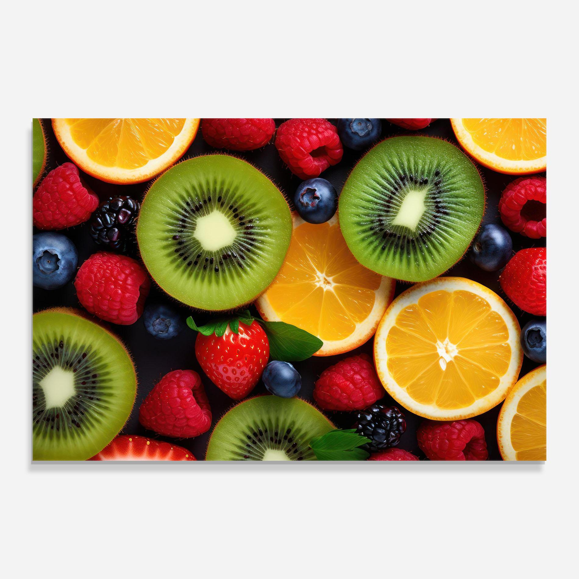 Glasbild Kiwi Fruit Mix mockup 0