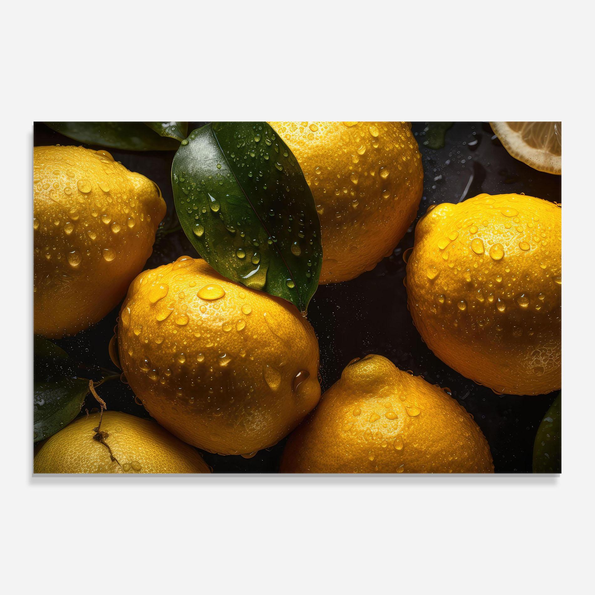 Glasbild Lemon After Rain mockup 0