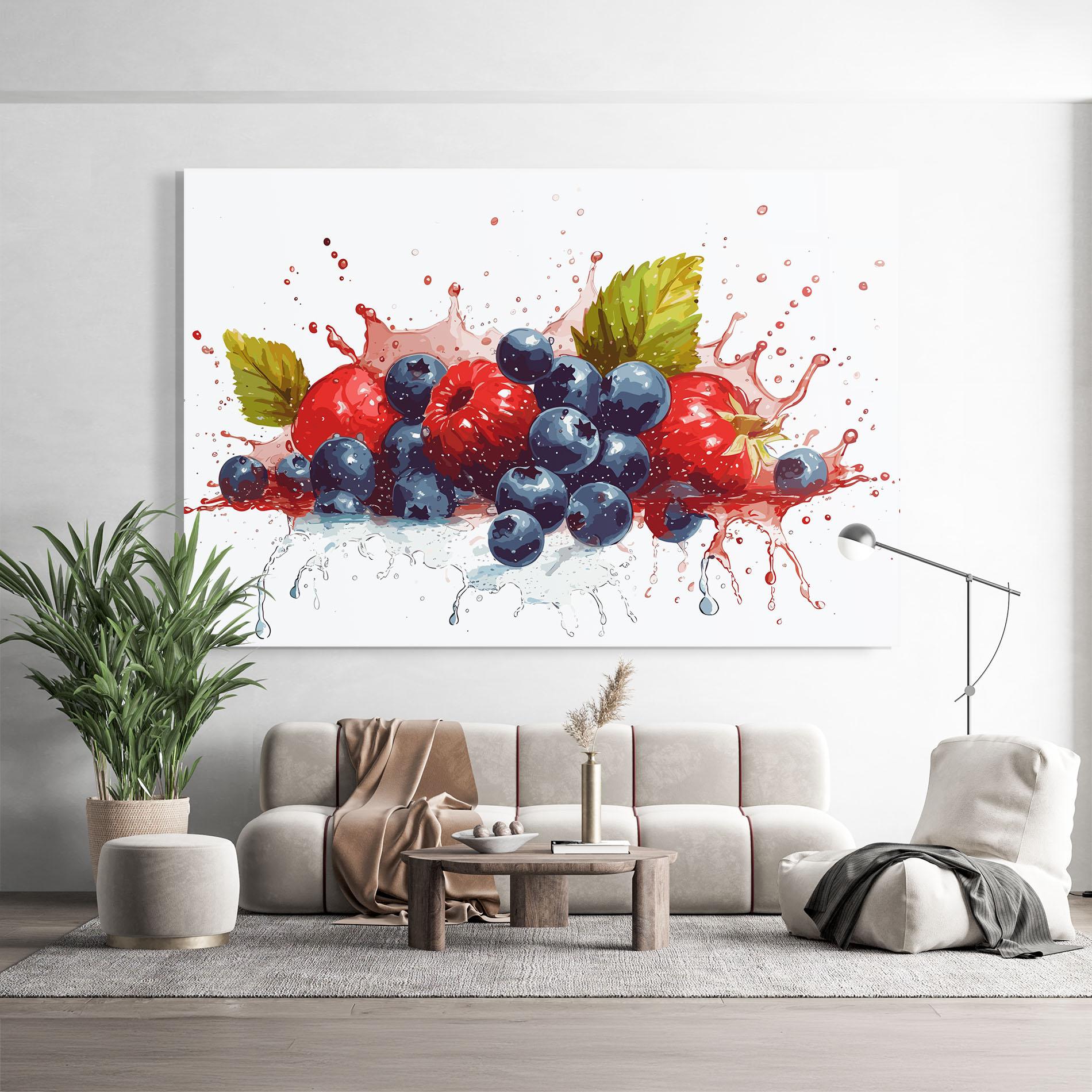 Glasbild Berries Art mockup 9