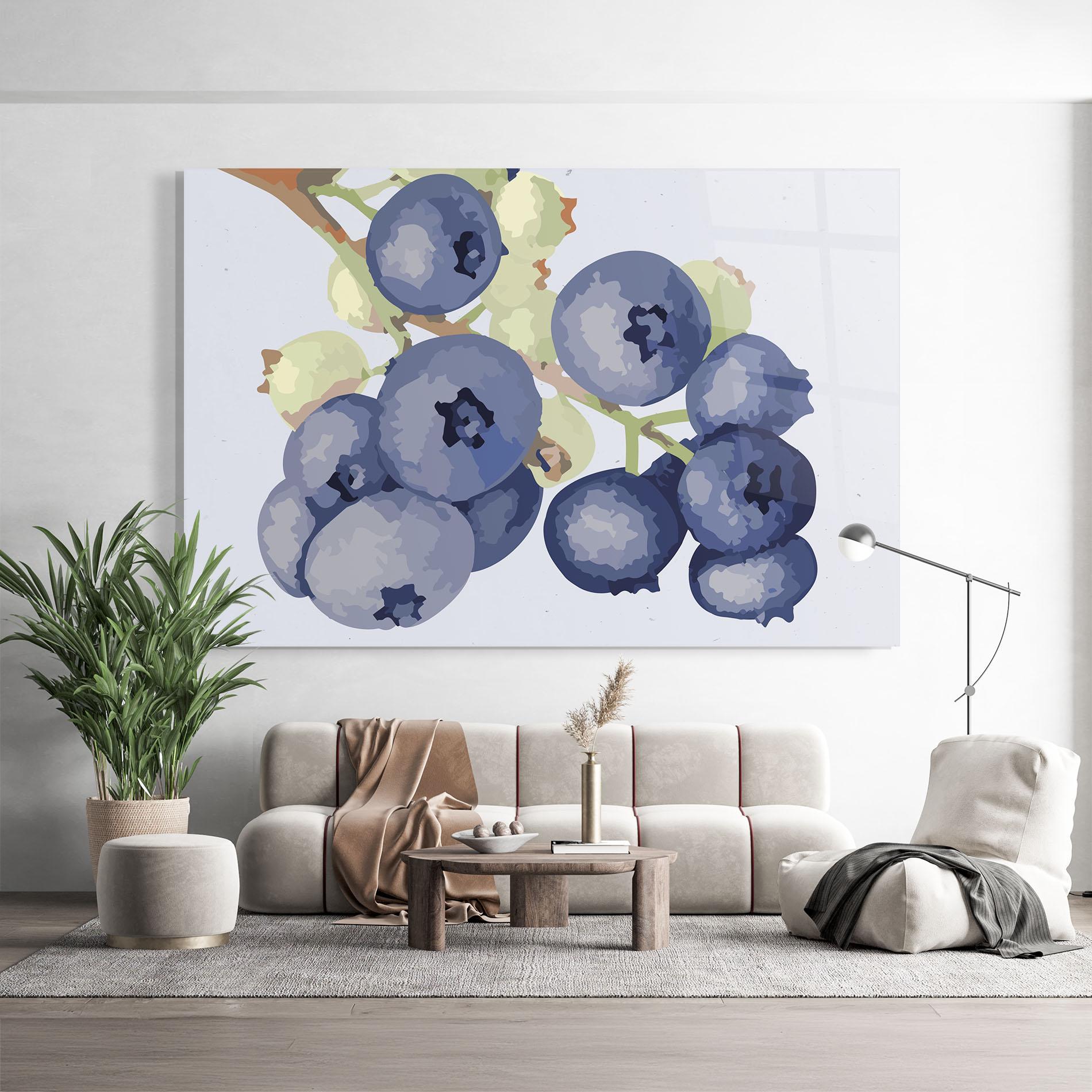 Glasbild Blueberries Art mockup 9