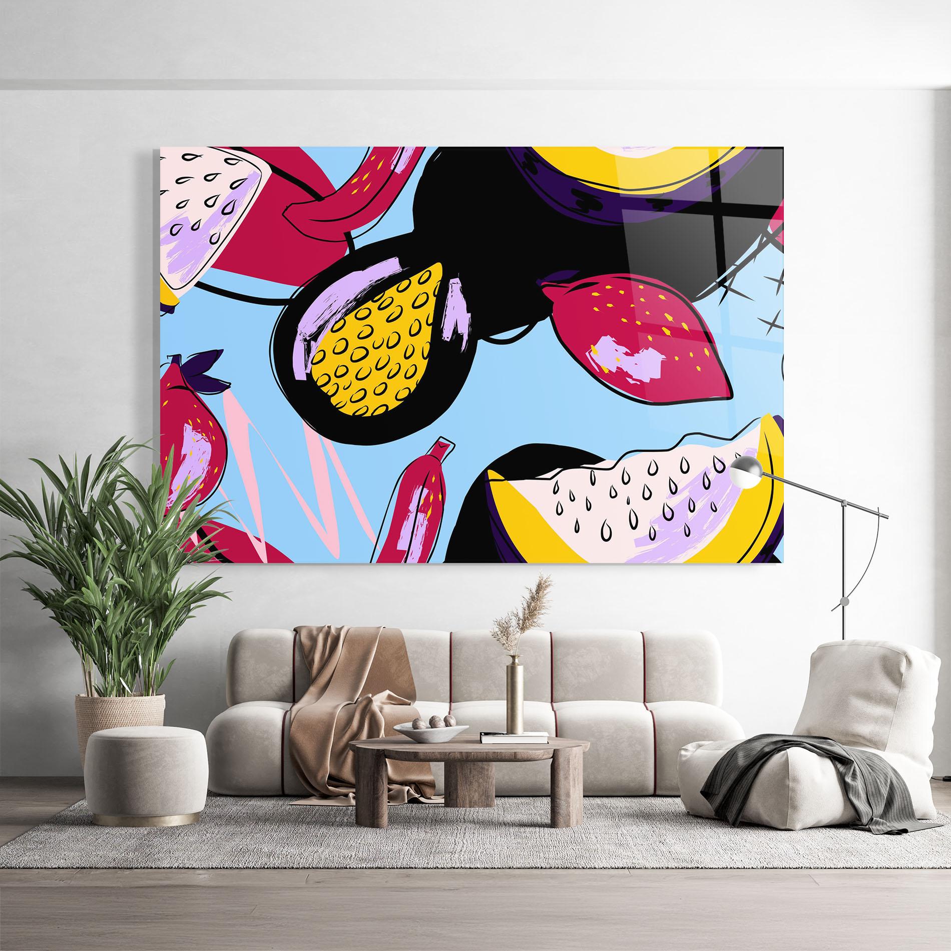 Glasbild Colorful Fruits mockup 9