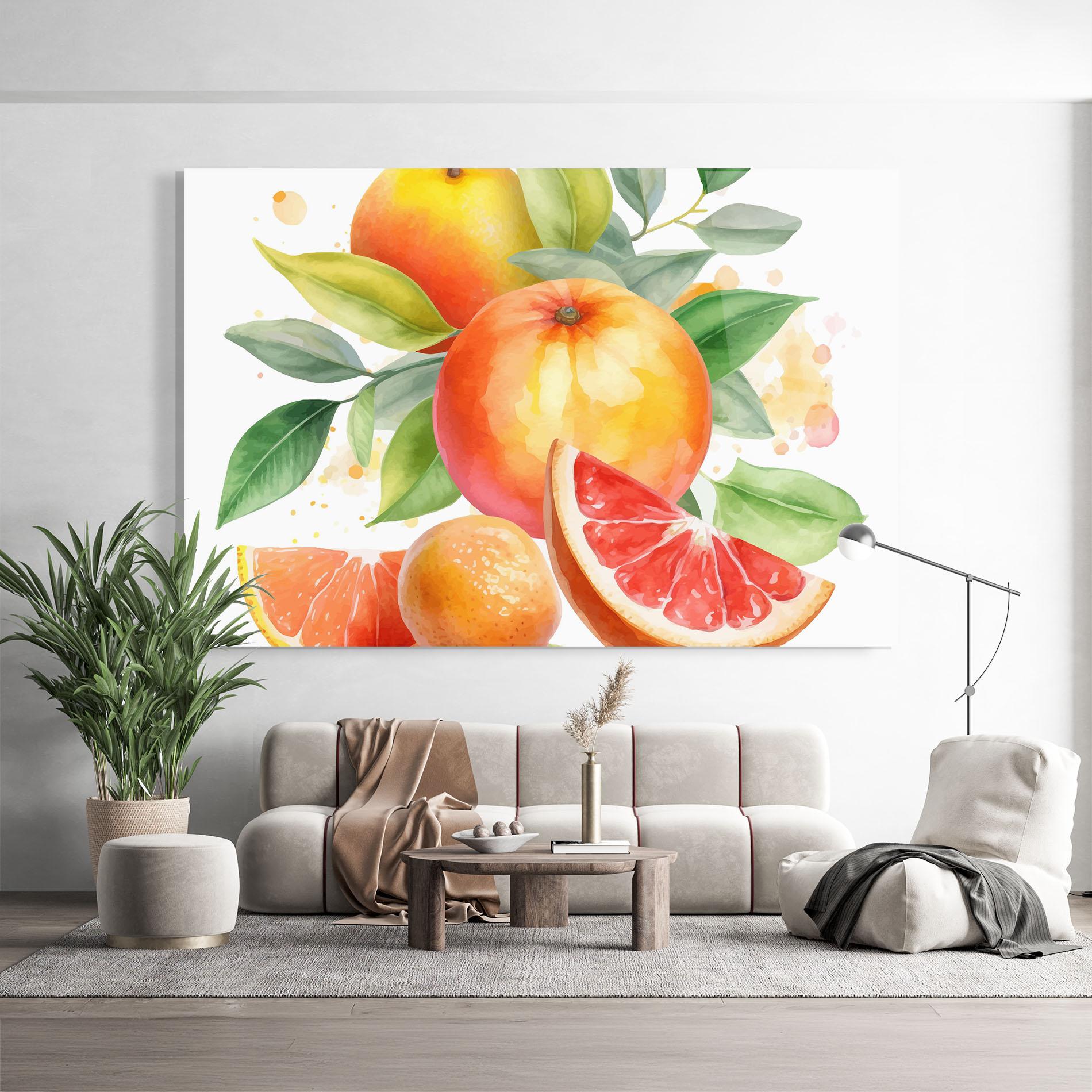 Glasbild Grapefruit Art mockup 9