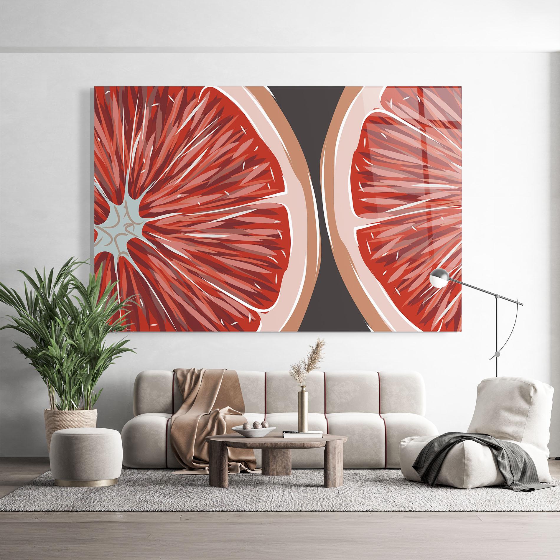 Glasbild Grapefruit Close Up mockup 9