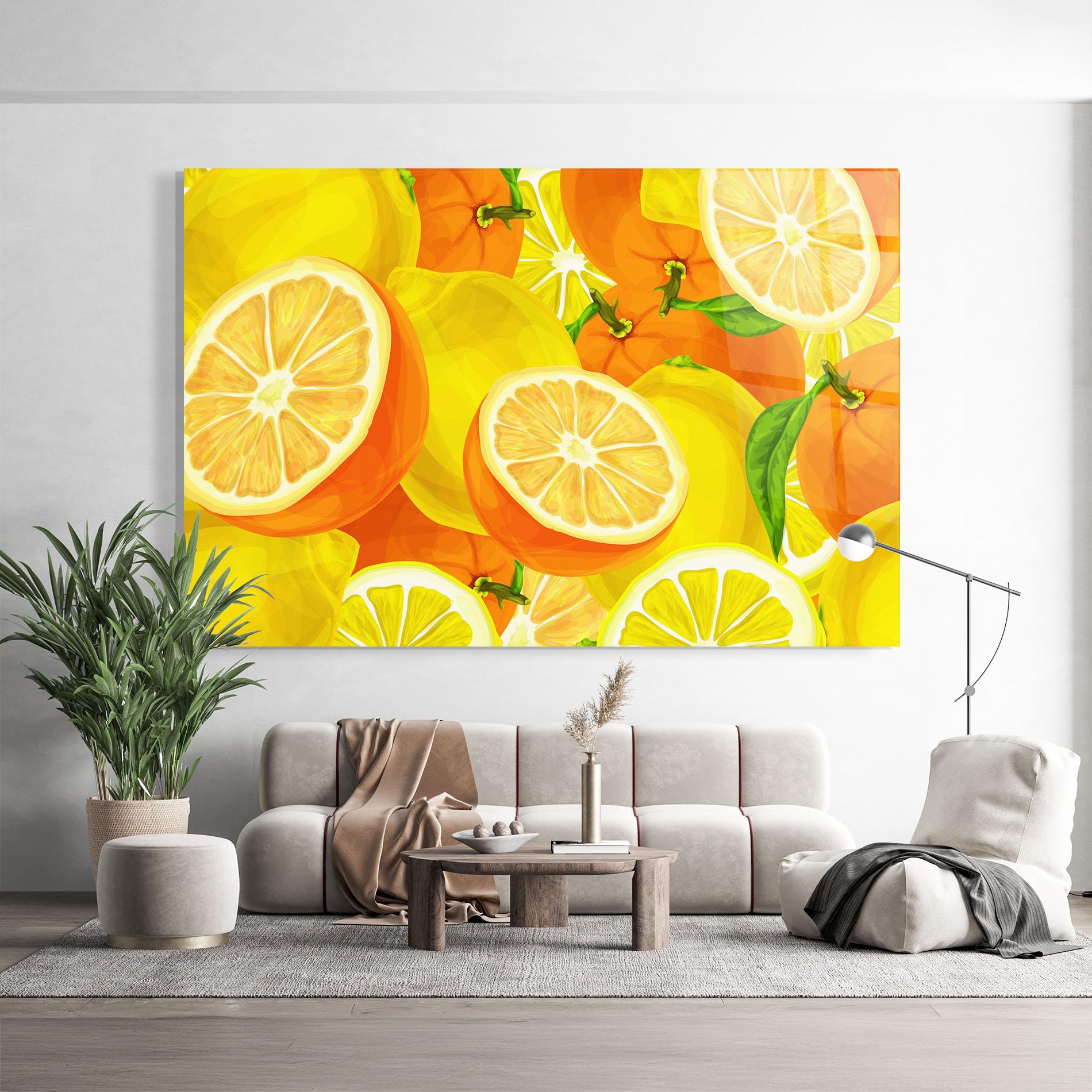 Glasbild Juicy Orange mockup 9