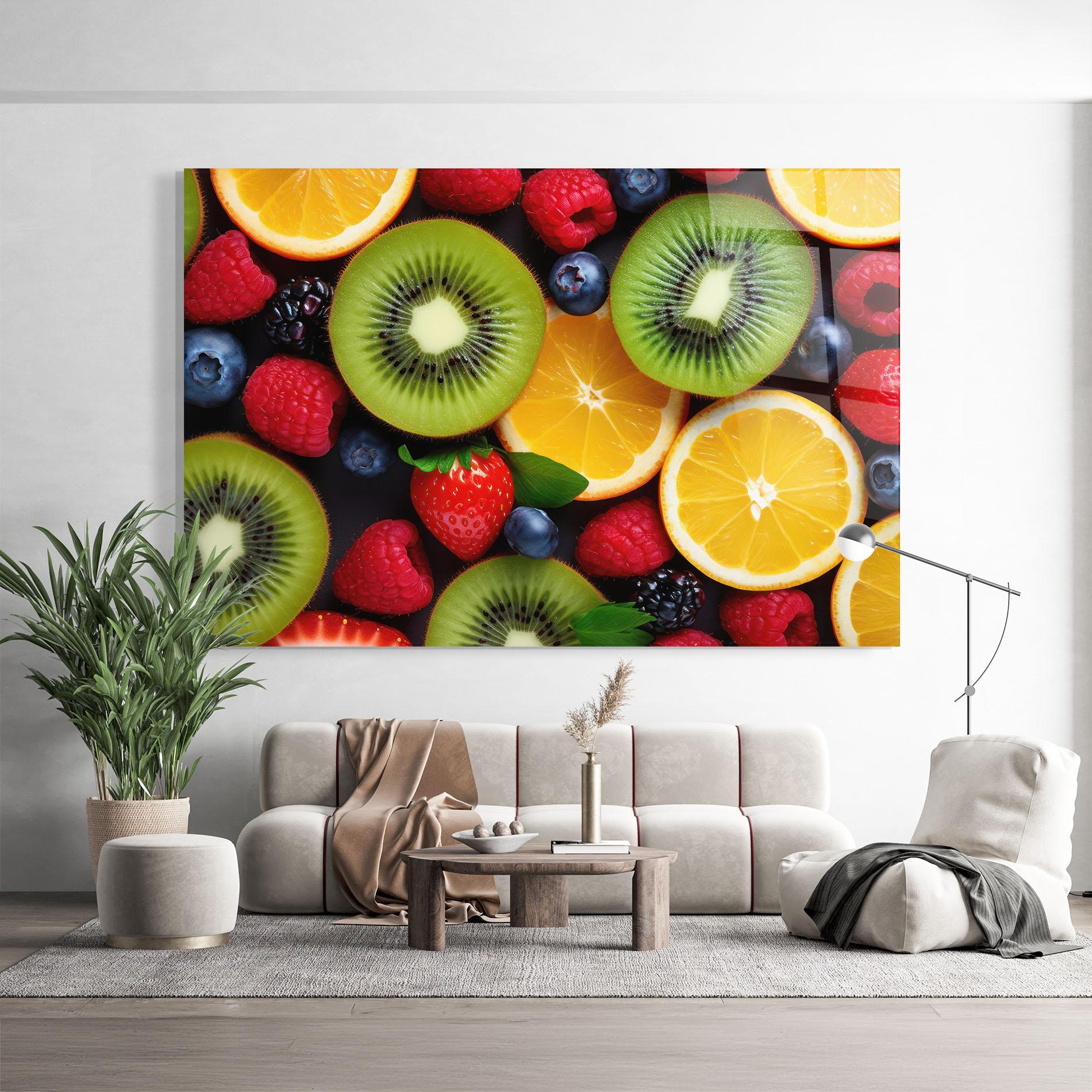 Glasbild Kiwi Fruit Mix mockup 9