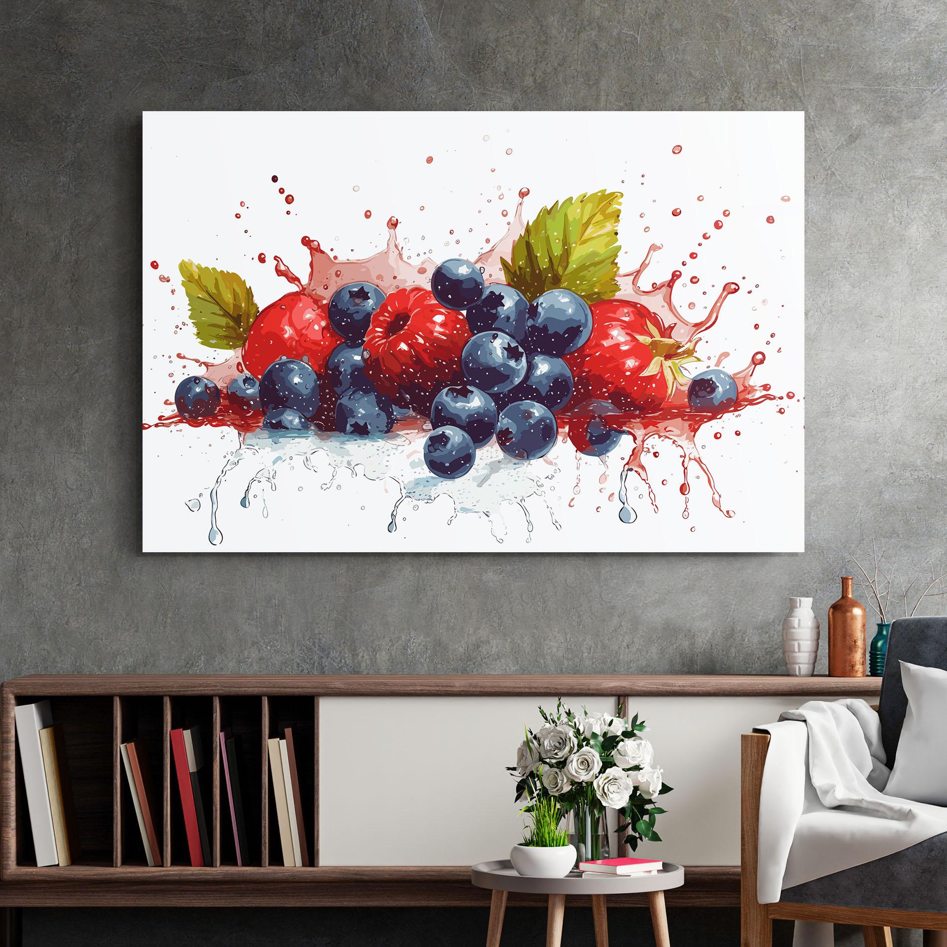 Glasbild Berries Art mockup 2